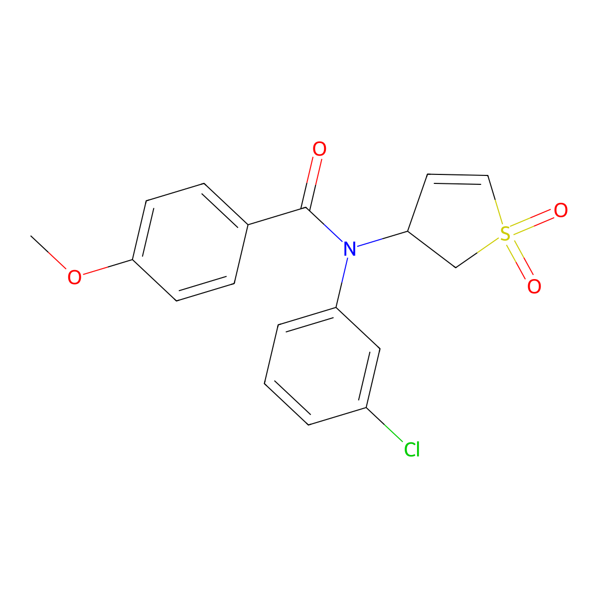 N-(3-chlorophenyl)-N-(1,1-dioxido-2,3-dihydrothiophen-3-yl)-4-methoxybenzamide molecular structure, CAS 863007-67-4