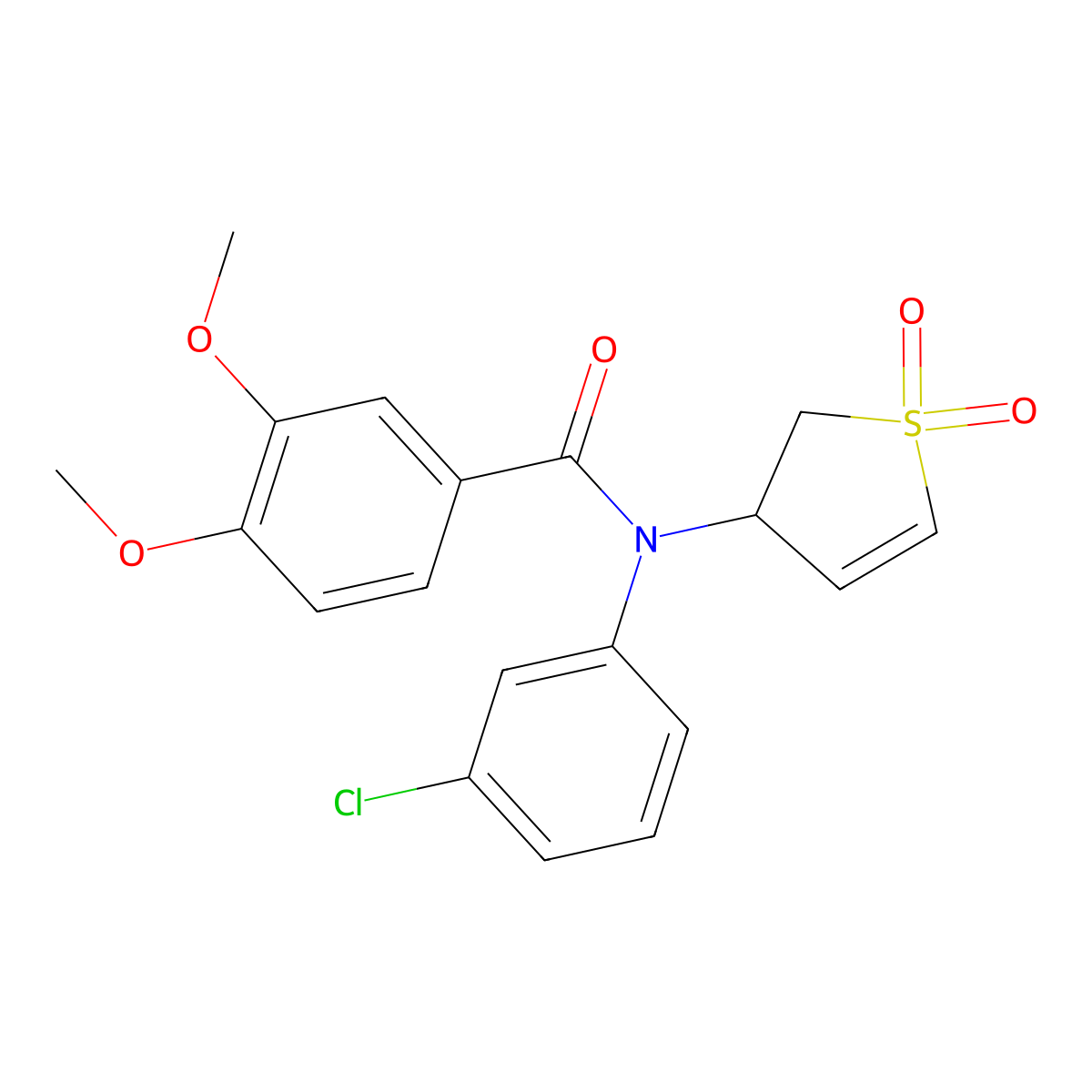 N-(3-chlorophenyl)-N-(1,1-dioxido-2,3-dihydrothien-3-yl)-3,4-dimethoxybenzamide molecular structure, CAS 863007-76-5