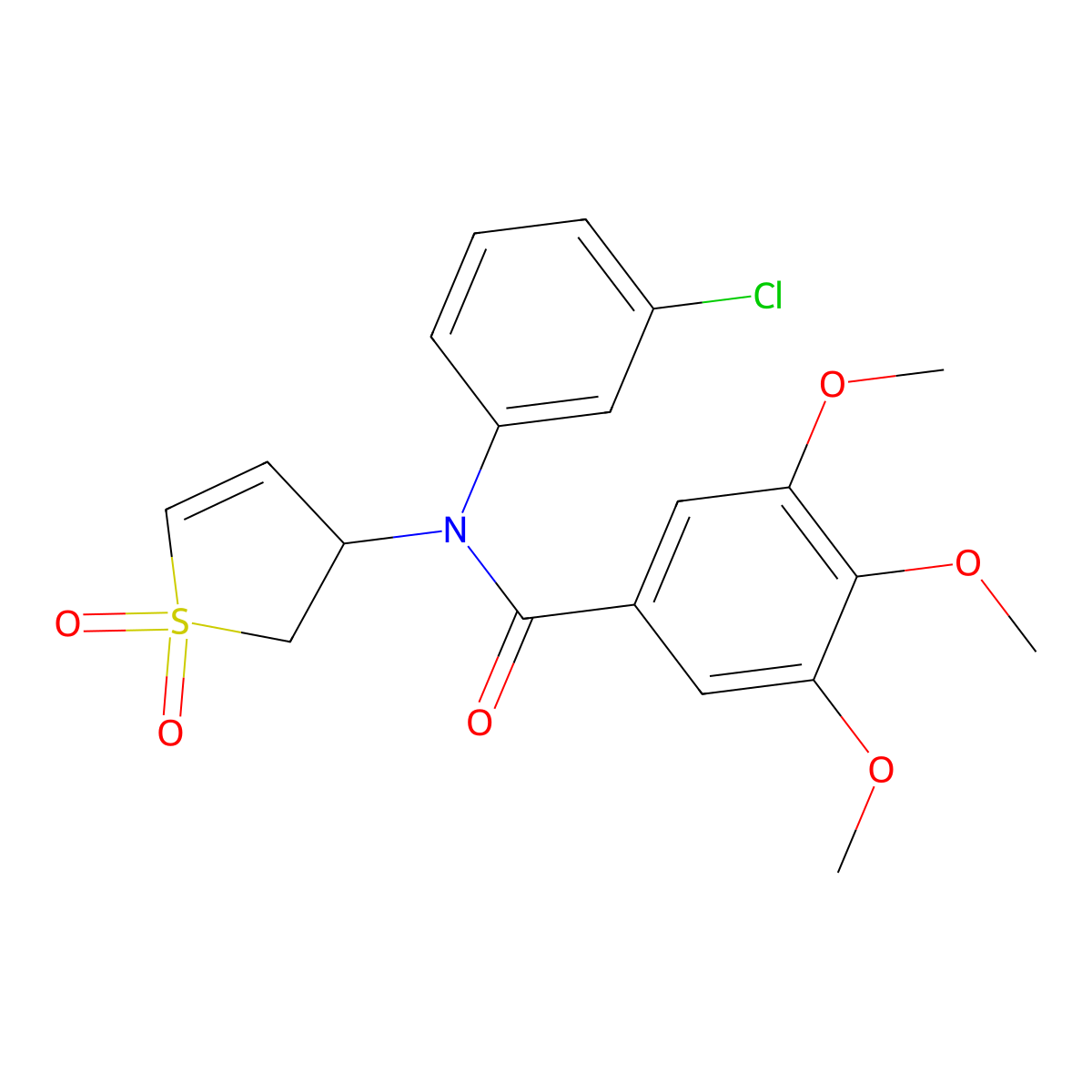 N-(3-chlorophenyl)-N-(1,1-dioxido-2,3-dihydrothiophen-3-yl)-3,4,5-trimethoxybenzamide molecular structure, CAS 863007-77-6