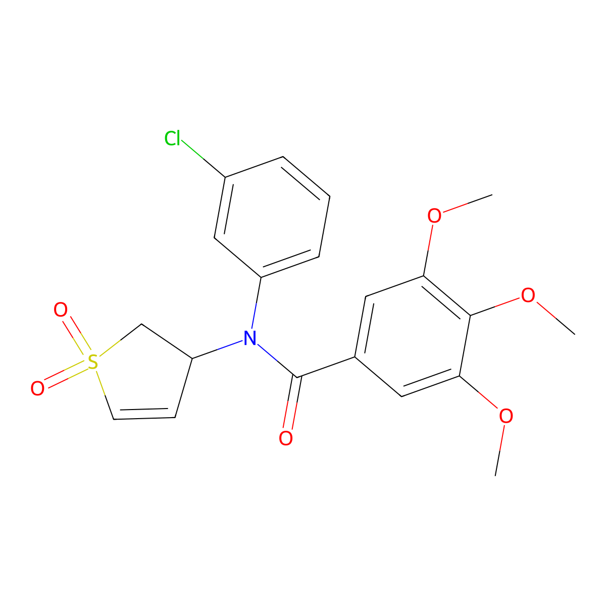 N-(3-chlorophenyl)-N-(1,1-dioxido-2,3-dihydrothiophen-3-yl)-3,4,5-trimethoxybenzamide molecular structure, CAS 863007-77-6