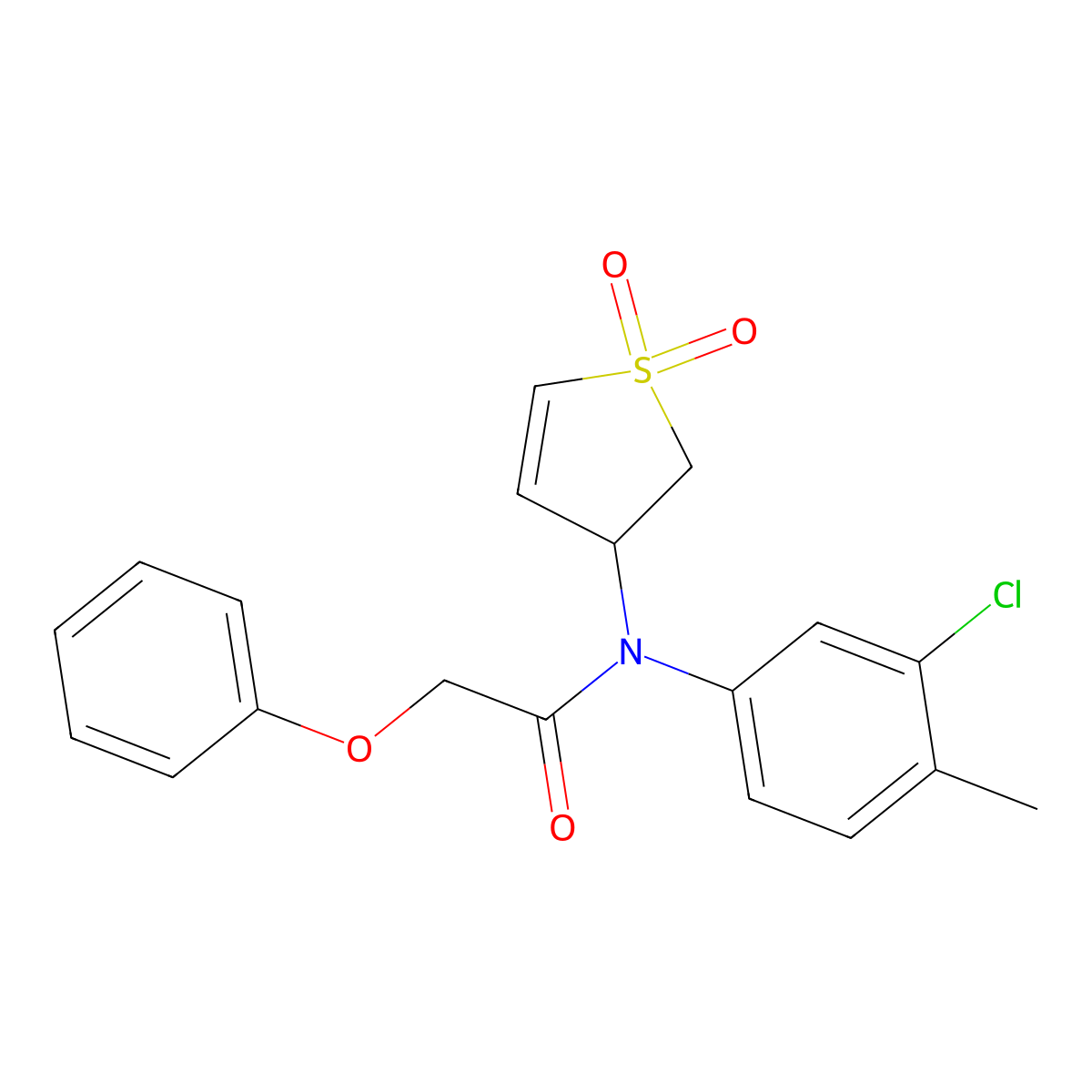 N-(3-chloro-4-methylphenyl)-N-(1,1-dioxido-2,3-dihydrothiophen-3-yl)-2-phenoxyacetamide molecular structure, CAS 863008-05-3