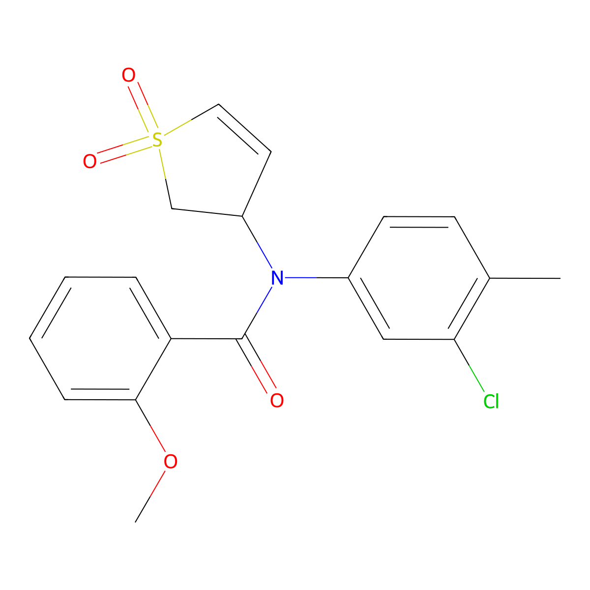 N-(3-chloro-4-methylphenyl)-N-(1,1-dioxido-2,3-dihydrothiophen-3-yl)-2-methoxybenzamide molecular structure, CAS 863008-09-7