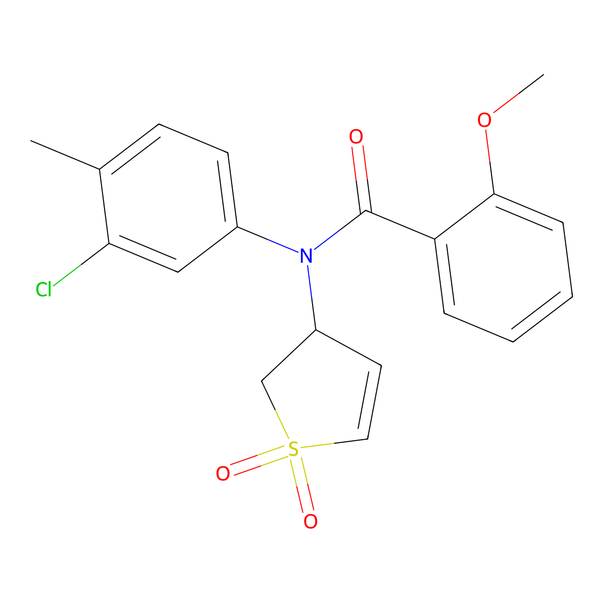 N-(3-chloro-4-methylphenyl)-N-(1,1-dioxido-2,3-dihydrothiophen-3-yl)-2-methoxybenzamide molecular structure, CAS 863008-09-7