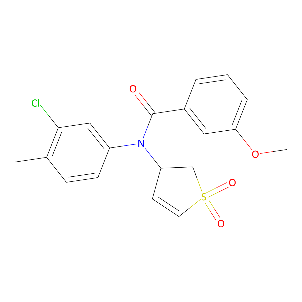 N-(3-chloro-4-methylphenyl)-N-(1,1-dioxido-2,3-dihydrothiophen-3-yl)-3-methoxybenzamide molecular structure, CAS 863008-10-0