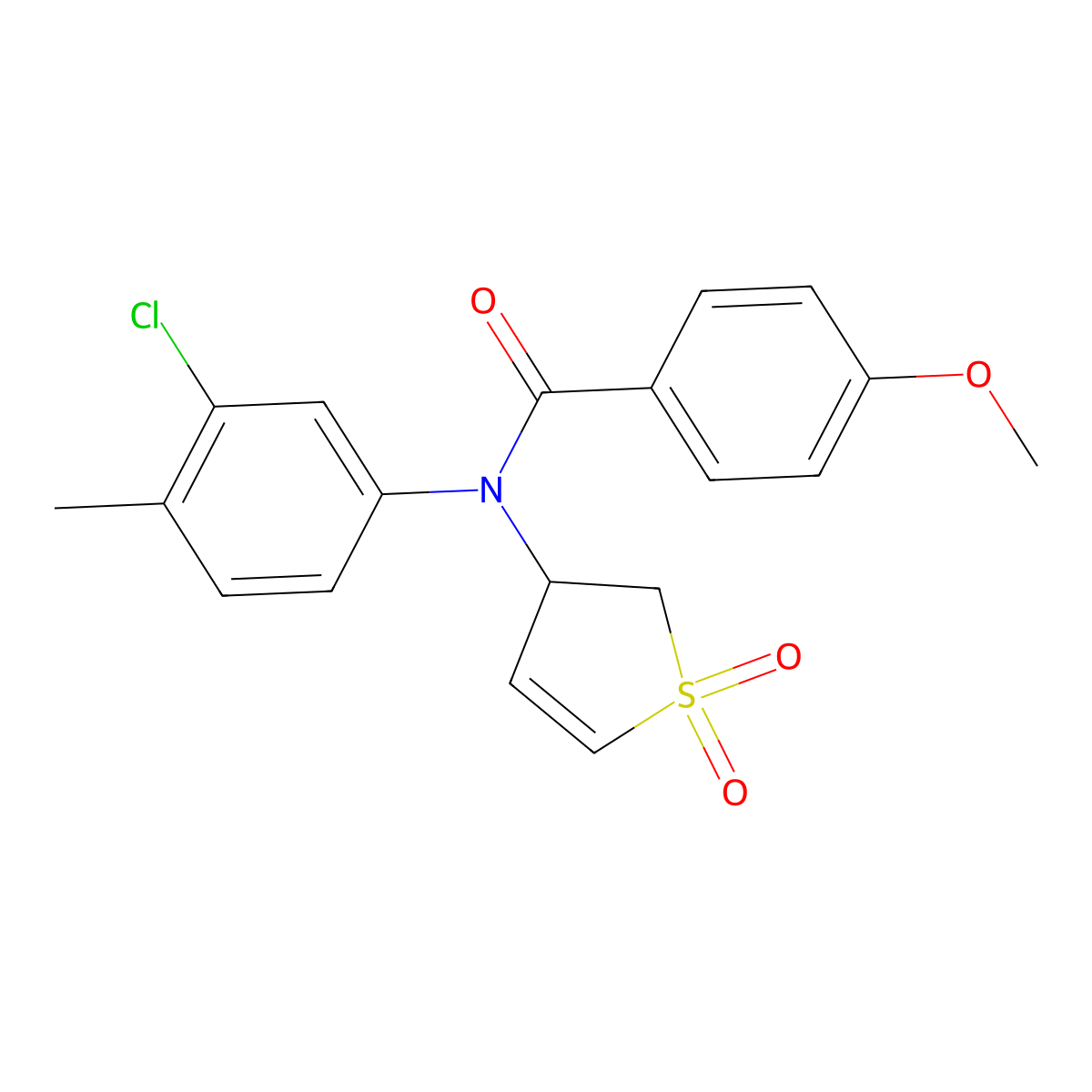 N-(3-chloro-4-methylphenyl)-N-(1,1-dioxido-2,3-dihydrothiophen-3-yl)-4-methoxybenzamide molecular structure, CAS 863008-11-1