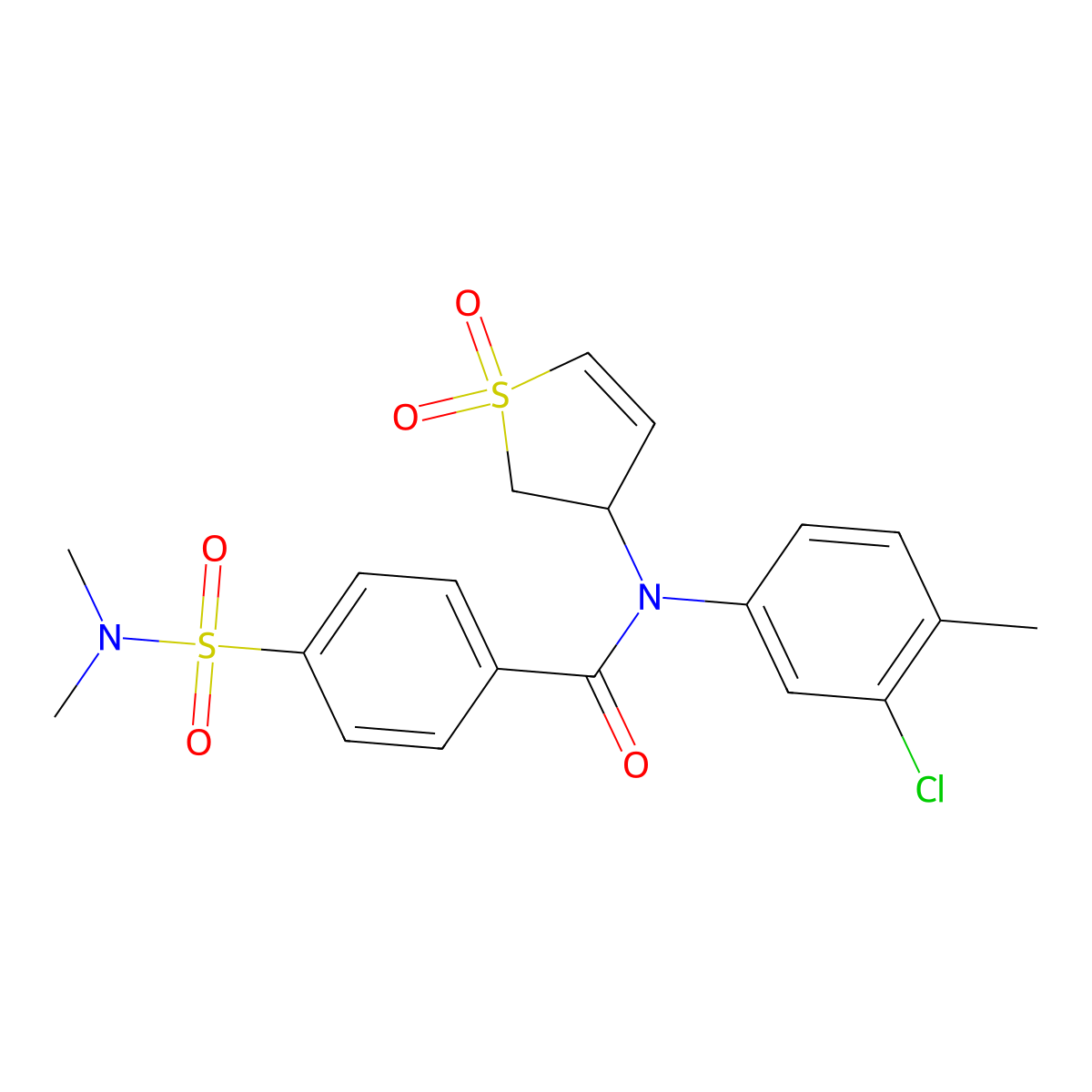 N-(3-chloro-4-methylphenyl)-4-(N,N-dimethylsulfamoyl)-N-(1,1-dioxido-2,3-dihydrothiophen-3-yl)benzamide molecular structure, CAS 863008-23-5