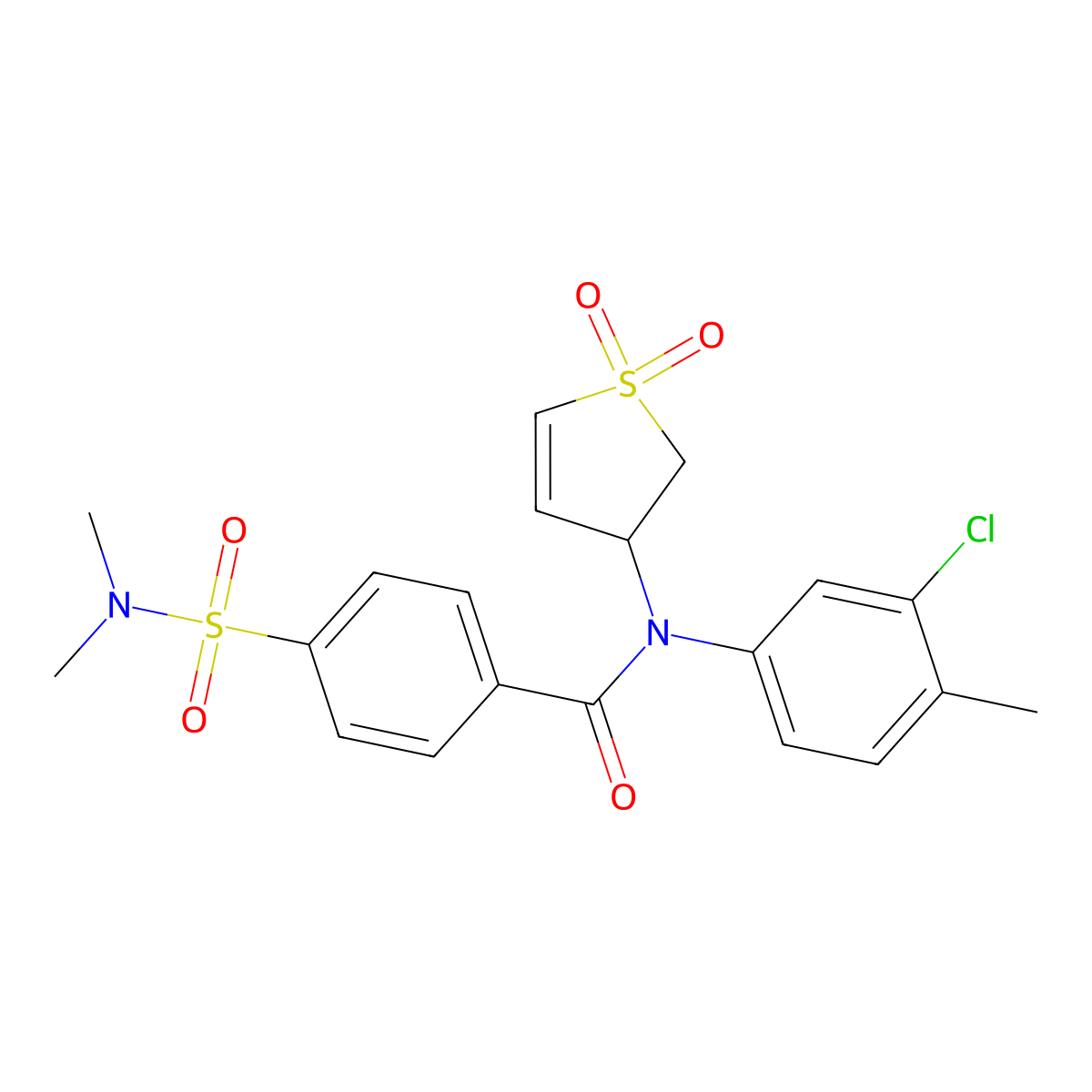 N-(3-chloro-4-methylphenyl)-4-(N,N-dimethylsulfamoyl)-N-(1,1-dioxido-2,3-dihydrothiophen-3-yl)benzamide molecular structure, CAS 863008-23-5