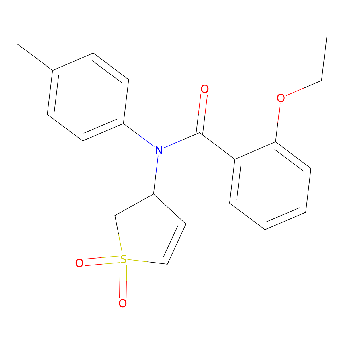 N-(1,1-dioxido-2,3-dihydrothiophen-3-yl)-2-ethoxy-N-(p-tolyl)benzamide molecular structure, CAS 863008-33-7
