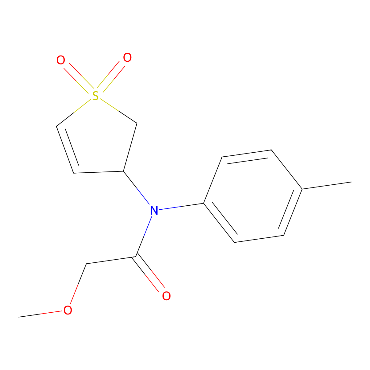 N-(1,1-dioxido-2,3-dihydrothiophen-3-yl)-2-methoxy-N-(p-tolyl)acetamide molecular structure, CAS 863008-35-9