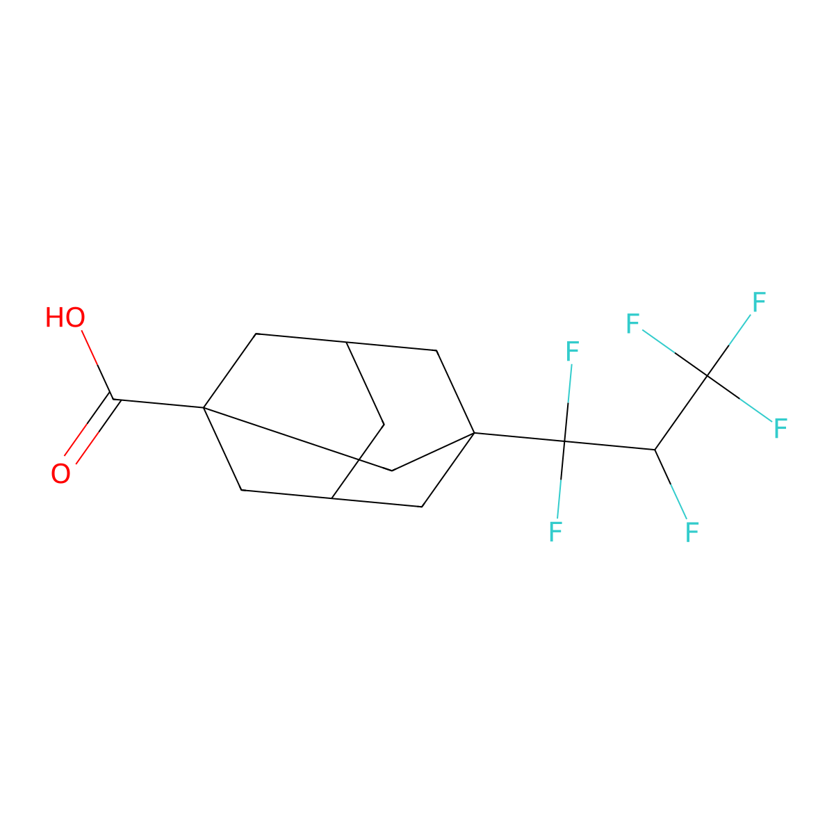 3-(1,1,2,3,3,3-Hexafluoropropyl)adamantane-1-carboxylic acid molecular structure, CAS 86301-98-6