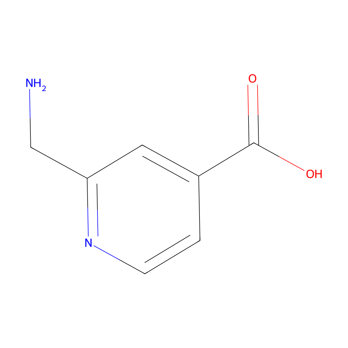 2-(Aminomethyl)pyridine-4-carboxylic acid molecular structure, CAS 863014-10-2