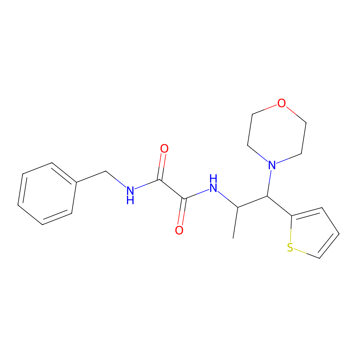N1-benzyl-N2-(1-morpholino-1-(thiophen-2-yl)propan-2-yl)oxalamide molecular structure, CAS 863017-12-3