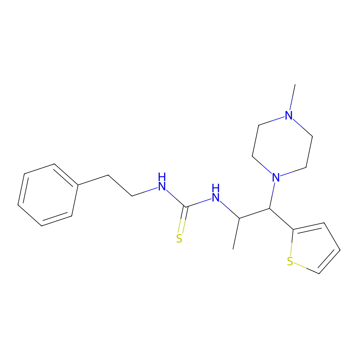 1-(1-(4-Methylpiperazin-1-yl)-1-(thiophen-2-yl)propan-2-yl)-3-phenethylthiourea molecular structure, CAS 863017-57-6