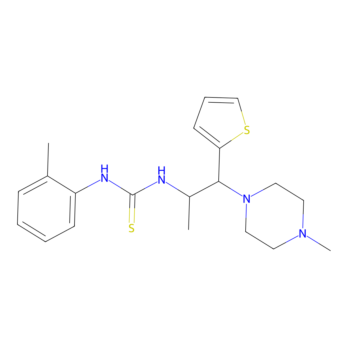 1-(1-(4-Methylpiperazin-1-yl)-1-(thiophen-2-yl)propan-2-yl)-3-(o-tolyl)thiourea molecular structure, CAS 863017-59-8