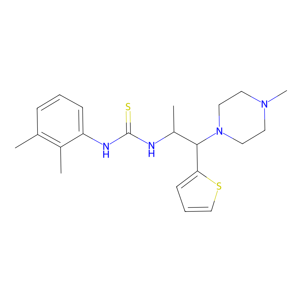 1-(2,3-Dimethylphenyl)-3-(1-(4-methylpiperazin-1-yl)-1-(thiophen-2-yl)propan-2-yl)thiourea molecular structure, CAS 863017-60-1
