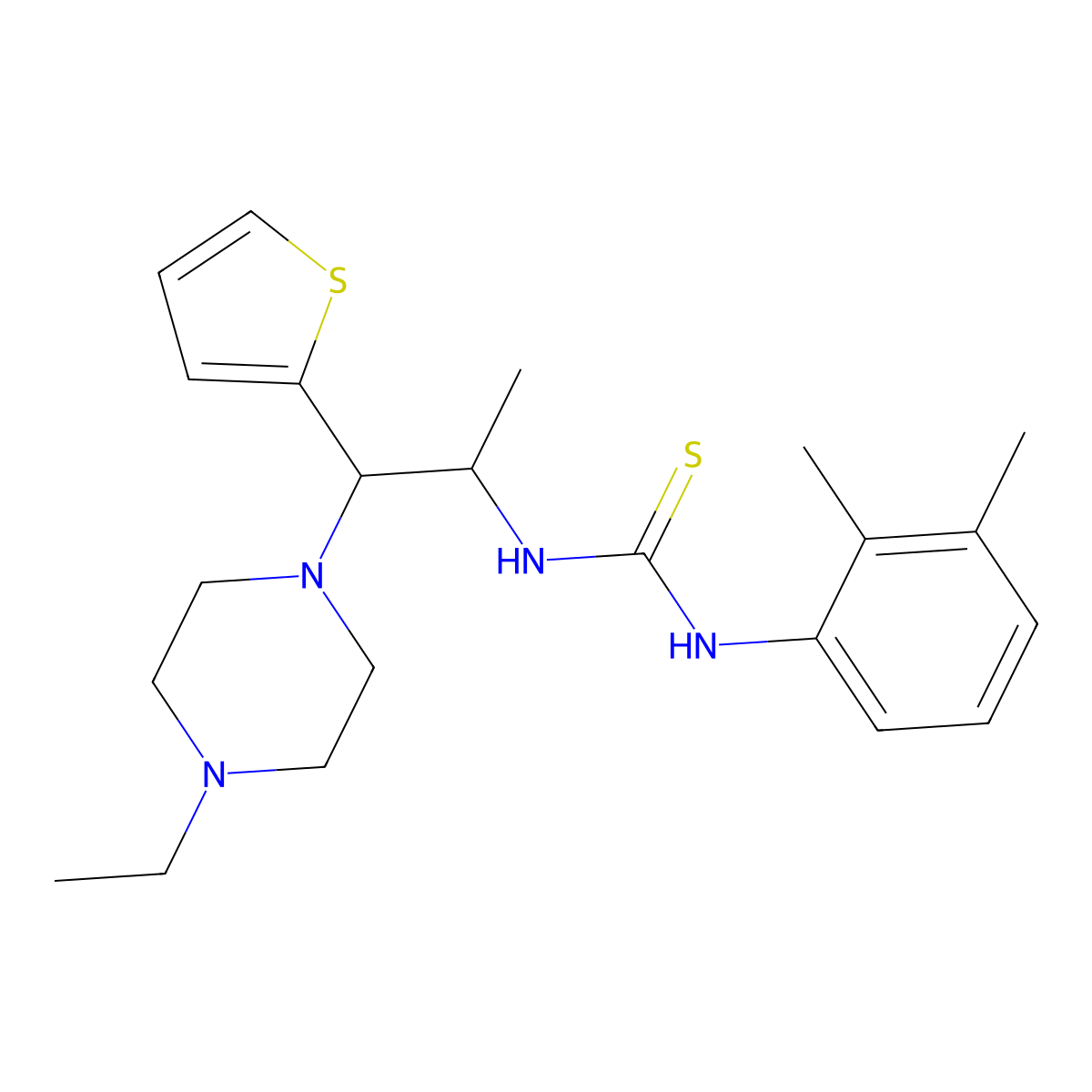 1-(2,3-Dimethylphenyl)-3-(1-(4-ethylpiperazin-1-yl)-1-(thiophen-2-yl)propan-2-yl)thiourea molecular structure, CAS 863017-64-5