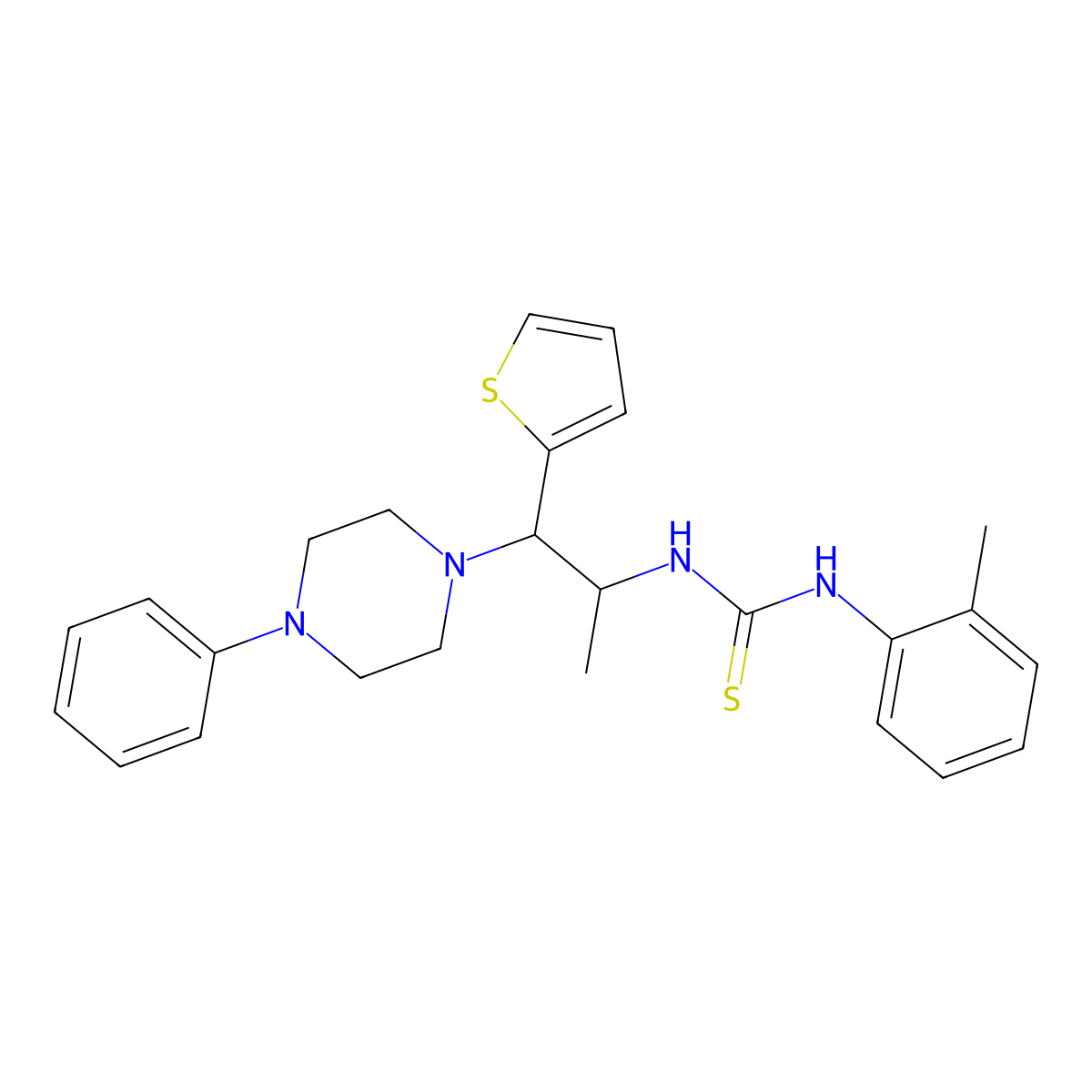 1-(1-(4-Phenylpiperazin-1-yl)-1-(thiophen-2-yl)propan-2-yl)-3-(o-tolyl)thiourea molecular structure, CAS 863017-72-5