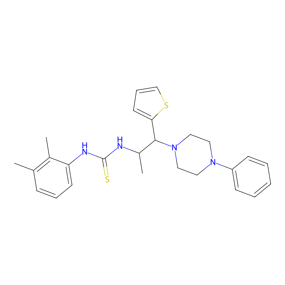 1-(2,3-Dimethylphenyl)-3-(1-(4-phenylpiperazin-1-yl)-1-(thiophen-2-yl)propan-2-yl)thiourea molecular structure, CAS 863017-73-6