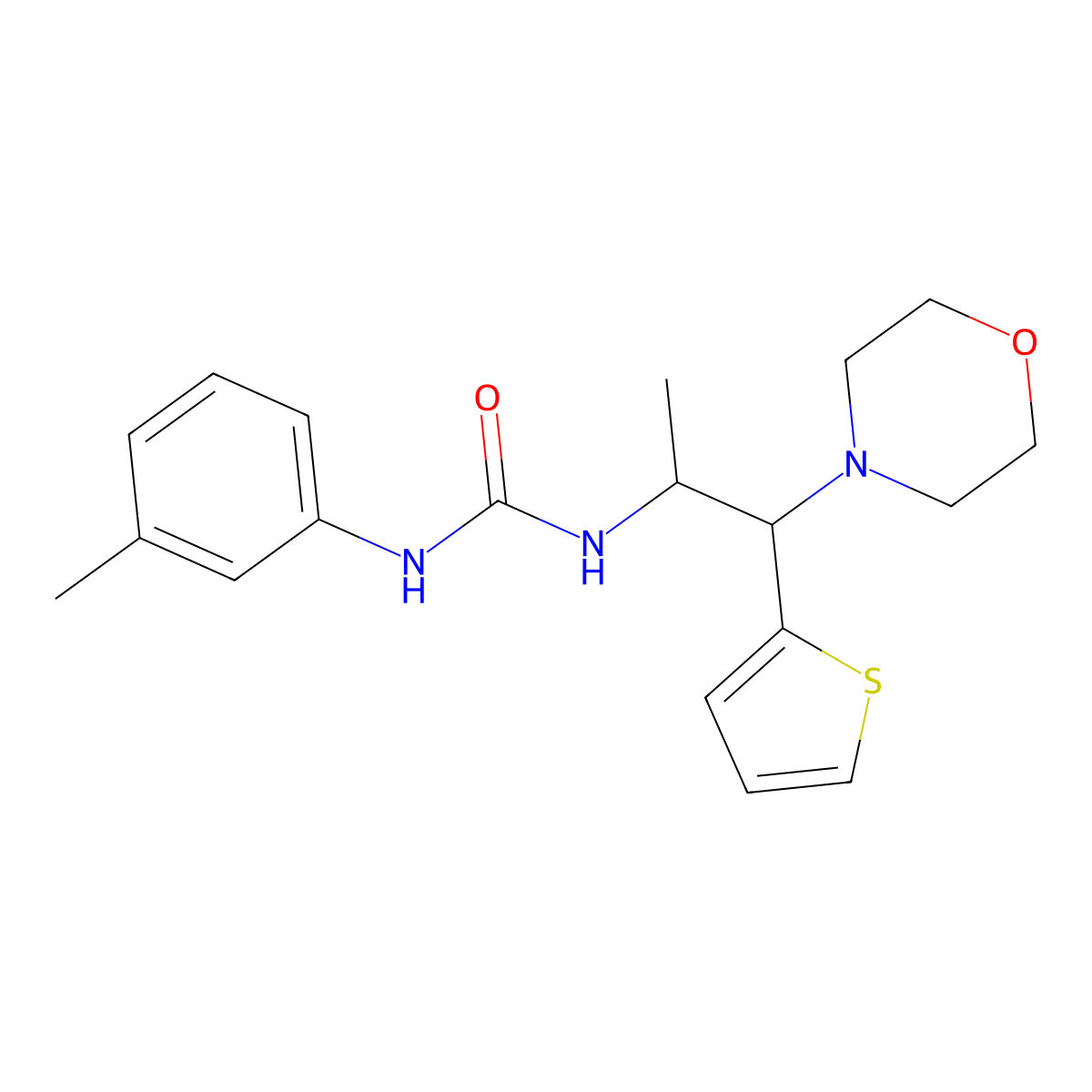 1-(1-Morpholino-1-(thiophen-2-yl)propan-2-yl)-3-(m-tolyl)urea molecular structure, CAS 863018-00-2