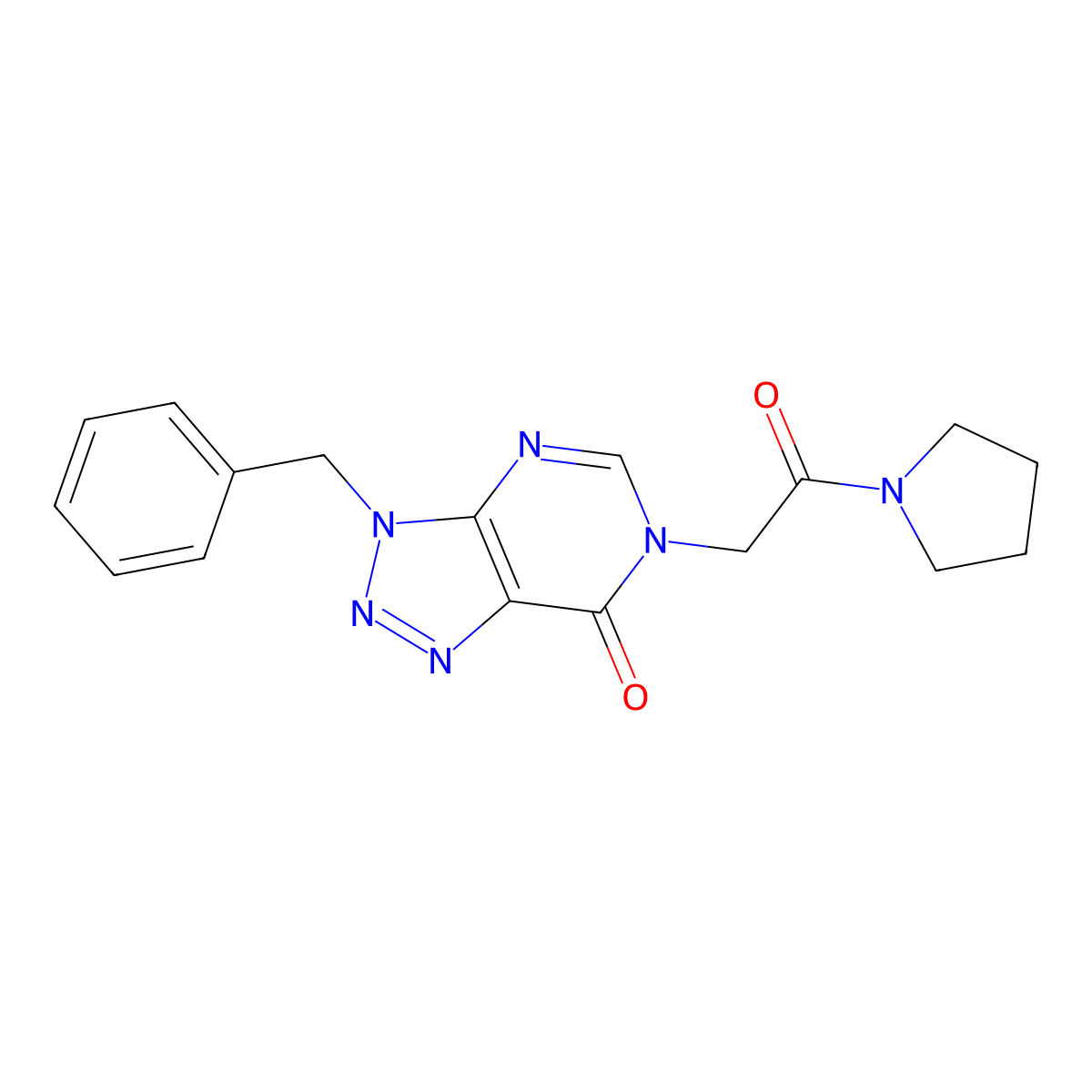 3-Benzyl-6-(2-oxo-2-pyrrolidin-1-ylethyl)triazolo[4,5-d]pyrimidin-7-one molecular structure, CAS 863018-15-9