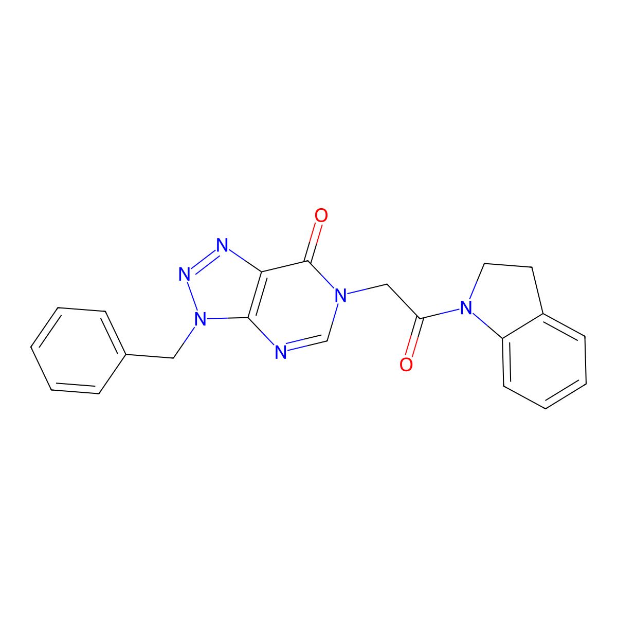 3-benzyl-6-(2-(indolin-1-yl)-2-oxoethyl)-3H-[1,2,3]triazolo[4,5-d]pyrimidin-7(6H)-one molecular structure, CAS 863018-19-3