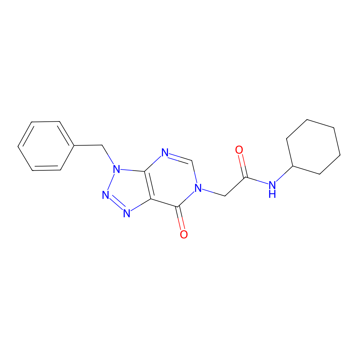 2-(3-benzyl-7-oxo-3H-[1,2,3]triazolo[4,5-d]pyrimidin-6(7H)-yl)-N-cyclohexylacetamide molecular structure, CAS 863018-30-8