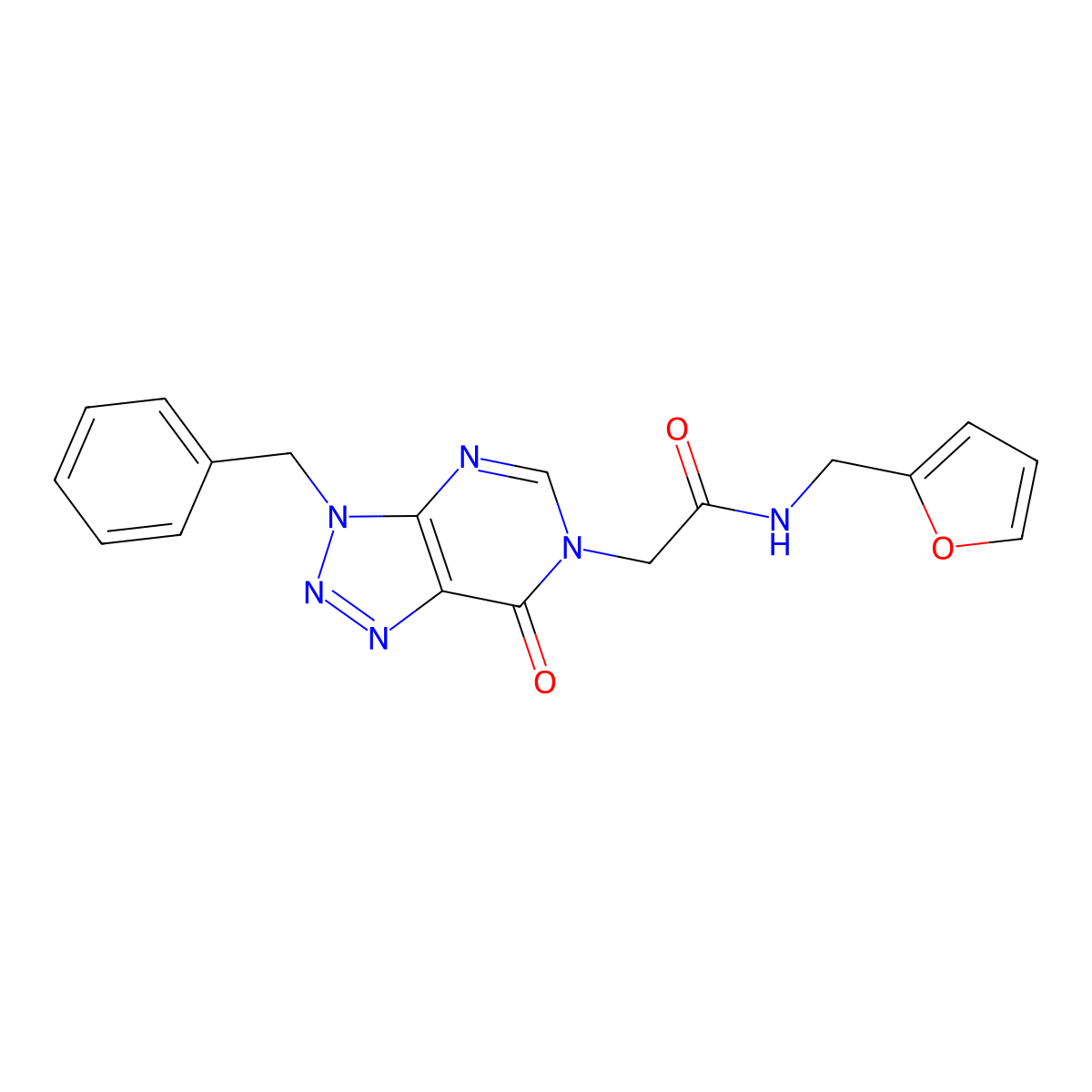 2-(3-benzyl-7-oxo-3H-[1,2,3]triazolo[4,5-d]pyrimidin-6(7H)-yl)-N-(furan-2-ylmethyl)acetamide molecular structure, CAS 863018-32-0