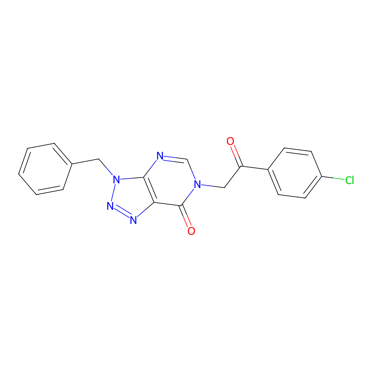 3-Benzyl-6-[2-(4-chlorophenyl)-2-oxoethyl]triazolo[4,5-d]pyrimidin-7-one molecular structure, CAS 863018-38-6