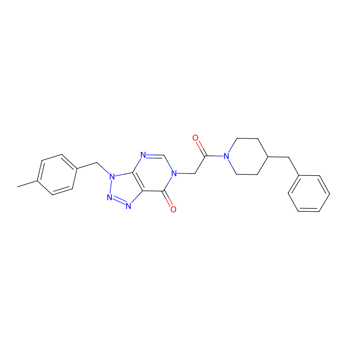 6-(2-(4-benzylpiperidin-1-yl)-2-oxoethyl)-3-(4-methylbenzyl)-3H-[1,2,3]triazolo[4,5-d]pyrimidin-7(6H)-one molecular structure, CAS 863018-40-0