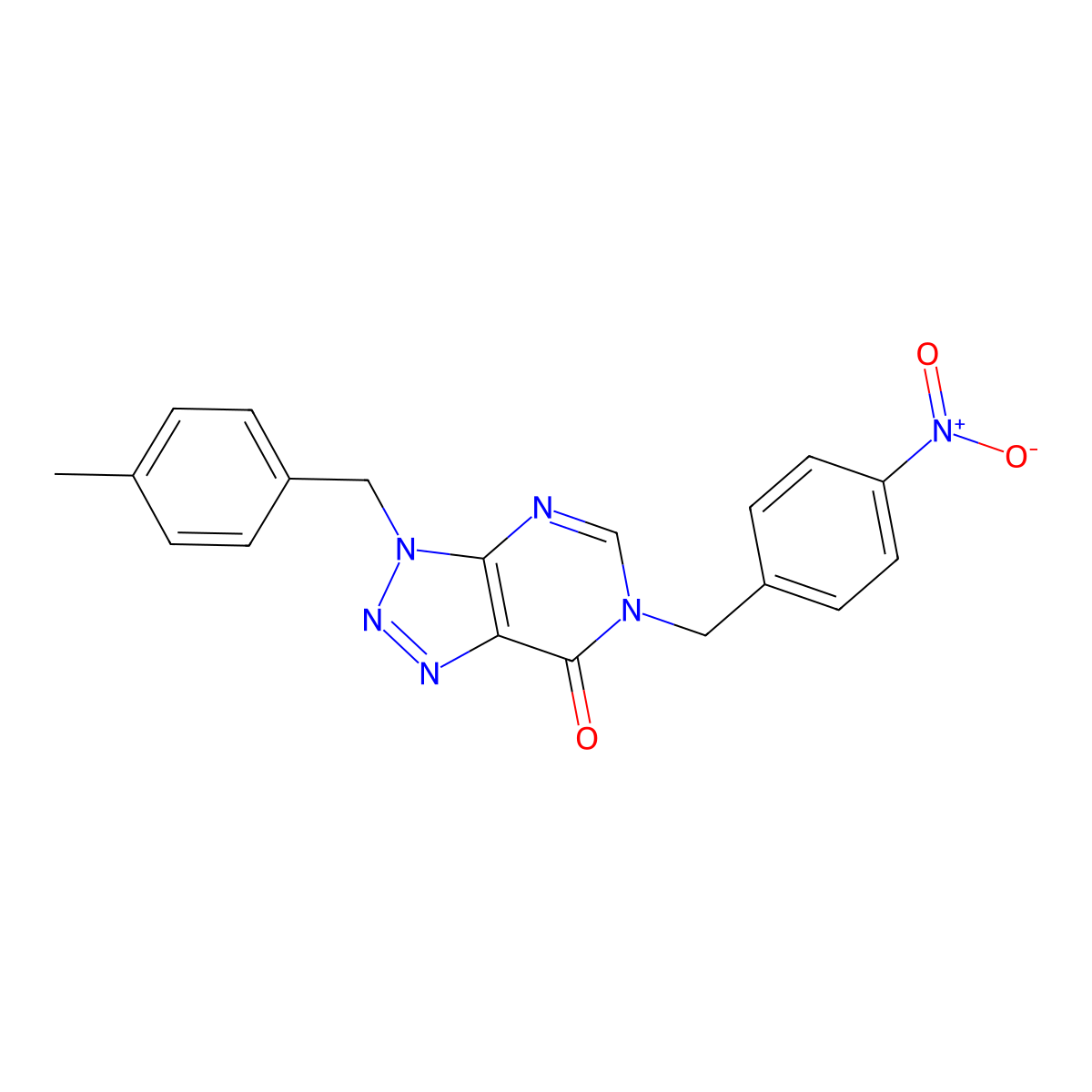 3-(4-methylbenzyl)-6-(4-nitrobenzyl)-3H-[1,2,3]triazolo[4,5-d]pyrimidin-7(6H)-one molecular structure, CAS 863018-41-1