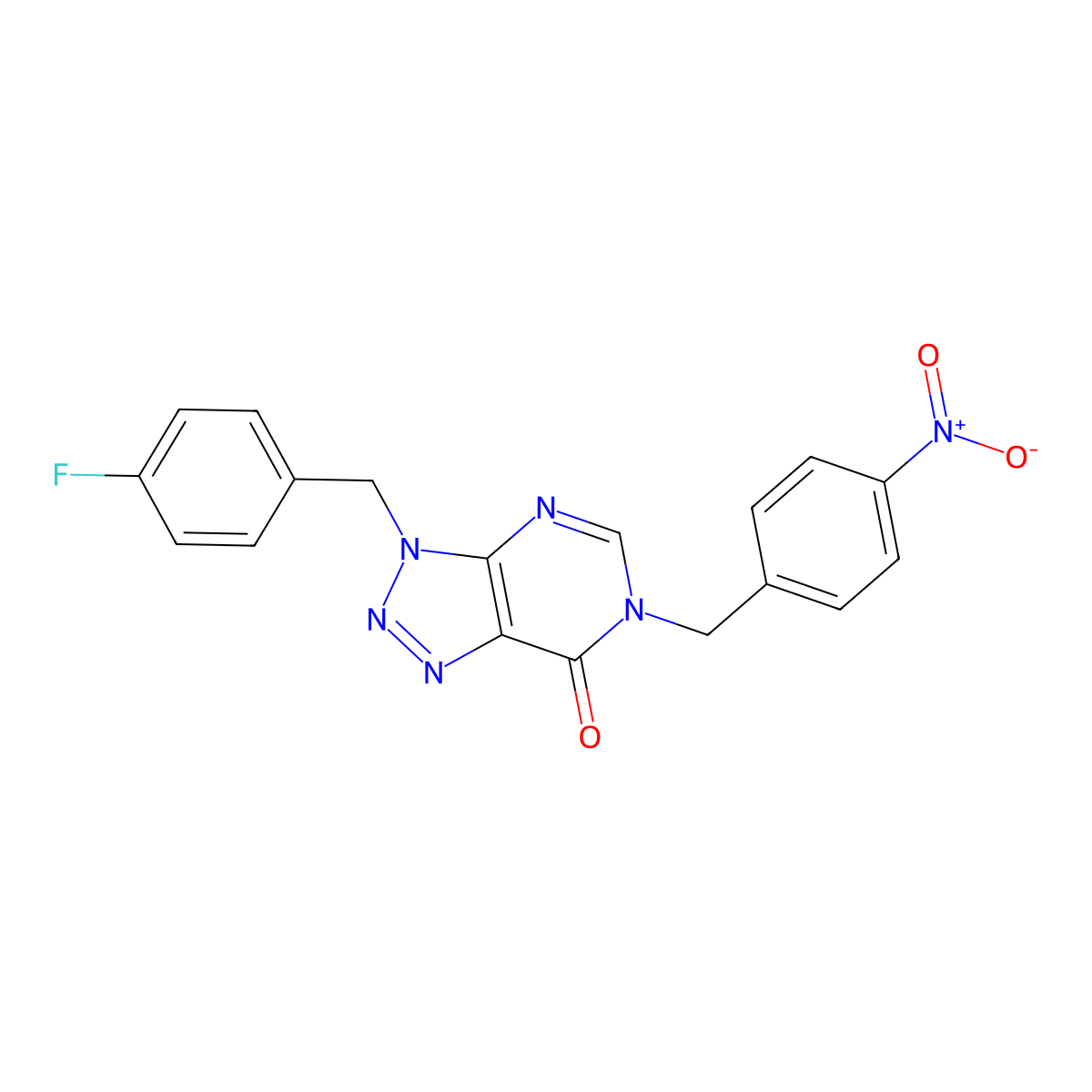3-[(4-Fluorophenyl)methyl]-6-[(4-nitrophenyl)methyl]triazolo[4,5-d]pyrimidin-7-one molecular structure, CAS 863018-46-6