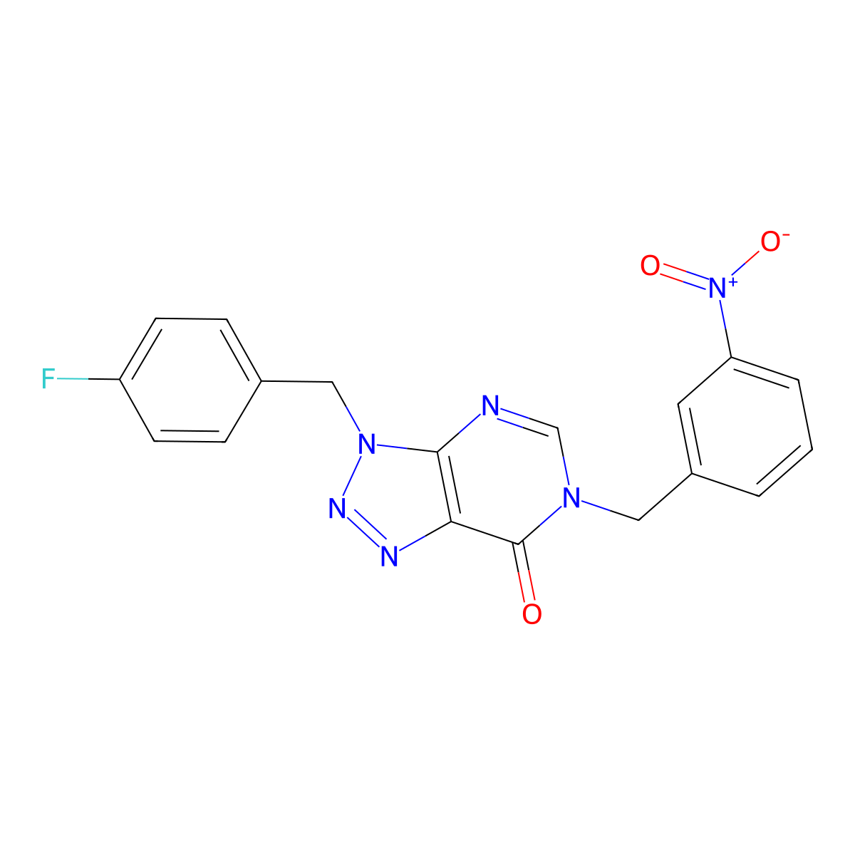 3-(4-fluorobenzyl)-6-(3-nitrobenzyl)-3H-[1,2,3]triazolo[4,5-d]pyrimidin-7(6H)-one molecular structure, CAS 863018-47-7