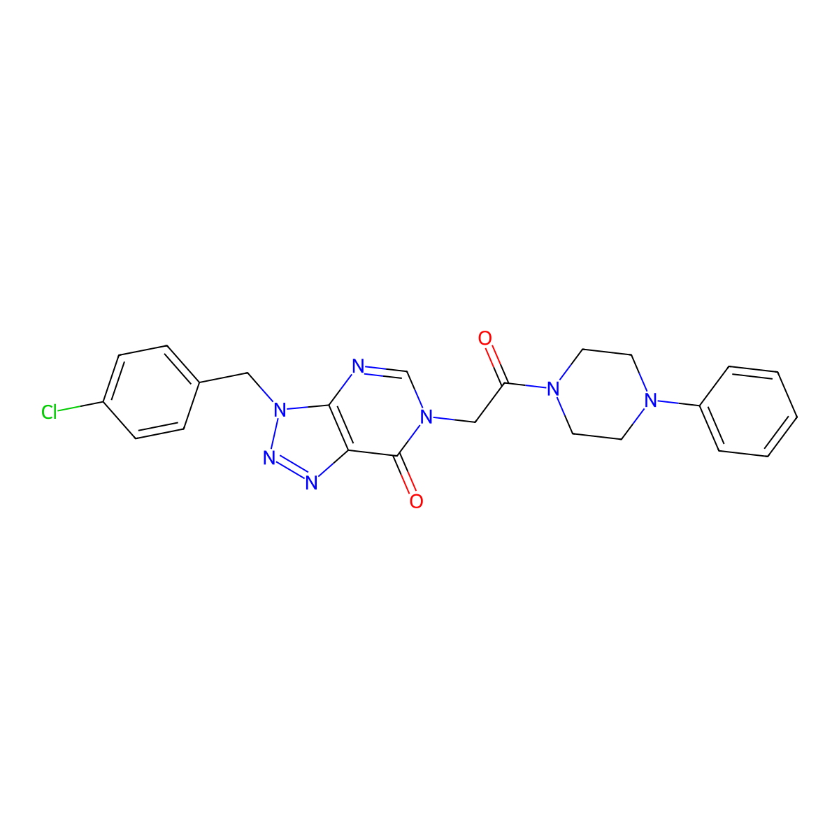 3-(4-chlorobenzyl)-6-(2-oxo-2-(4-phenylpiperazin-1-yl)ethyl)-3H-[1,2,3]triazolo[4,5-d]pyrimidin-7(6H)-one molecular structure, CAS 863018-52-4