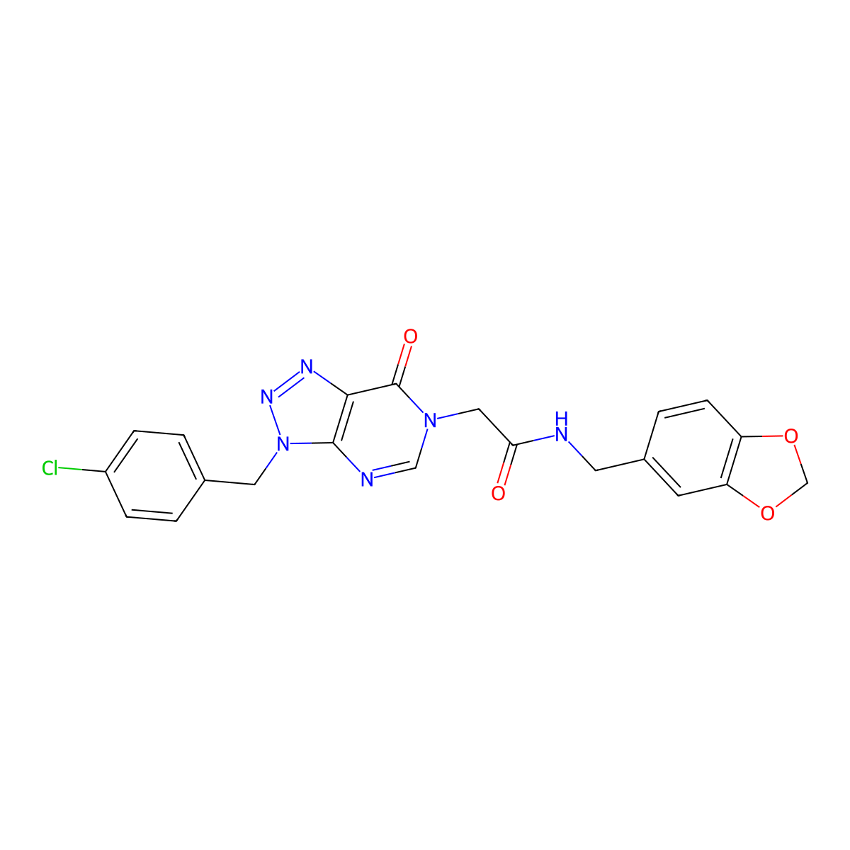 N-(1,3-benzodioxol-5-ylmethyl)-2-[3-(4-chlorobenzyl)-7-oxo-3,7-dihydro-6H-[1,2,3]triazolo[4,5-d]pyrimidin-6-yl]acetamide molecular structure, CAS 863018-53-5