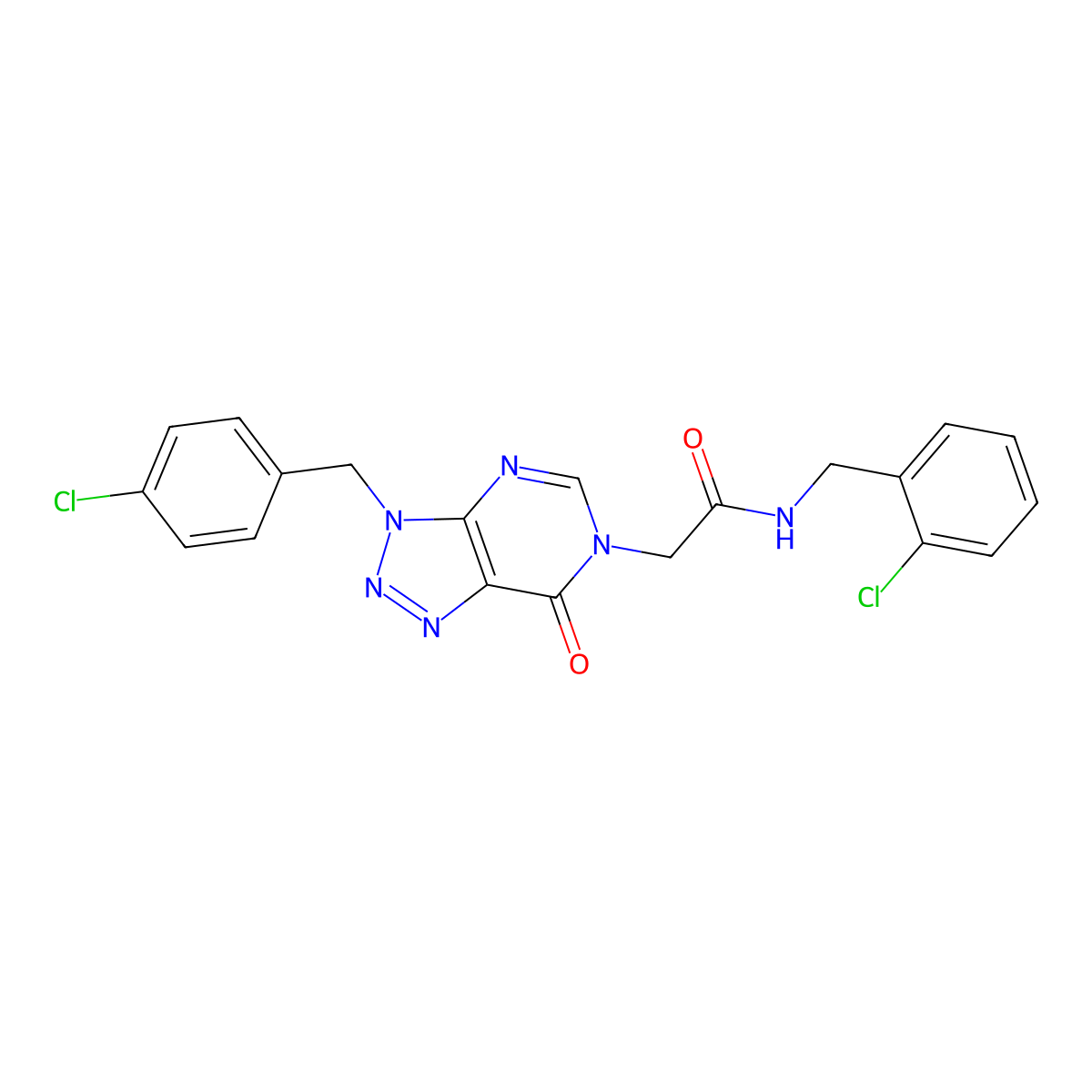 N-[(2-chlorophenyl)methyl]-2-{3-[(4-chlorophenyl)methyl]-7-oxo-3H,6H,7H-[1,2,3]triazolo[4,5-d]pyrimidin-6-yl}acetamide molecular structure, CAS 863018-54-6