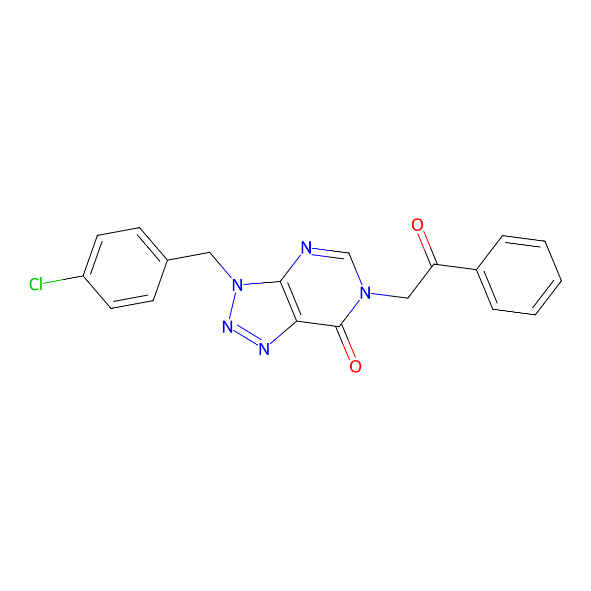 3-(4-chlorobenzyl)-6-(2-oxo-2-phenylethyl)-3H-[1,2,3]triazolo[4,5-d]pyrimidin-7(6H)-one molecular structure, CAS 863018-56-8