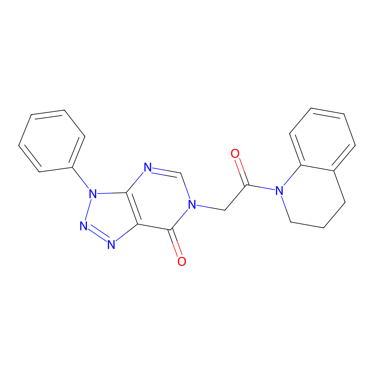 6-[2-(3,4-dihydro-2H-quinolin-1-yl)-2-oxoethyl]-3-phenyltriazolo[4,5-d]pyrimidin-7-one molecular structure, CAS 863018-59-1