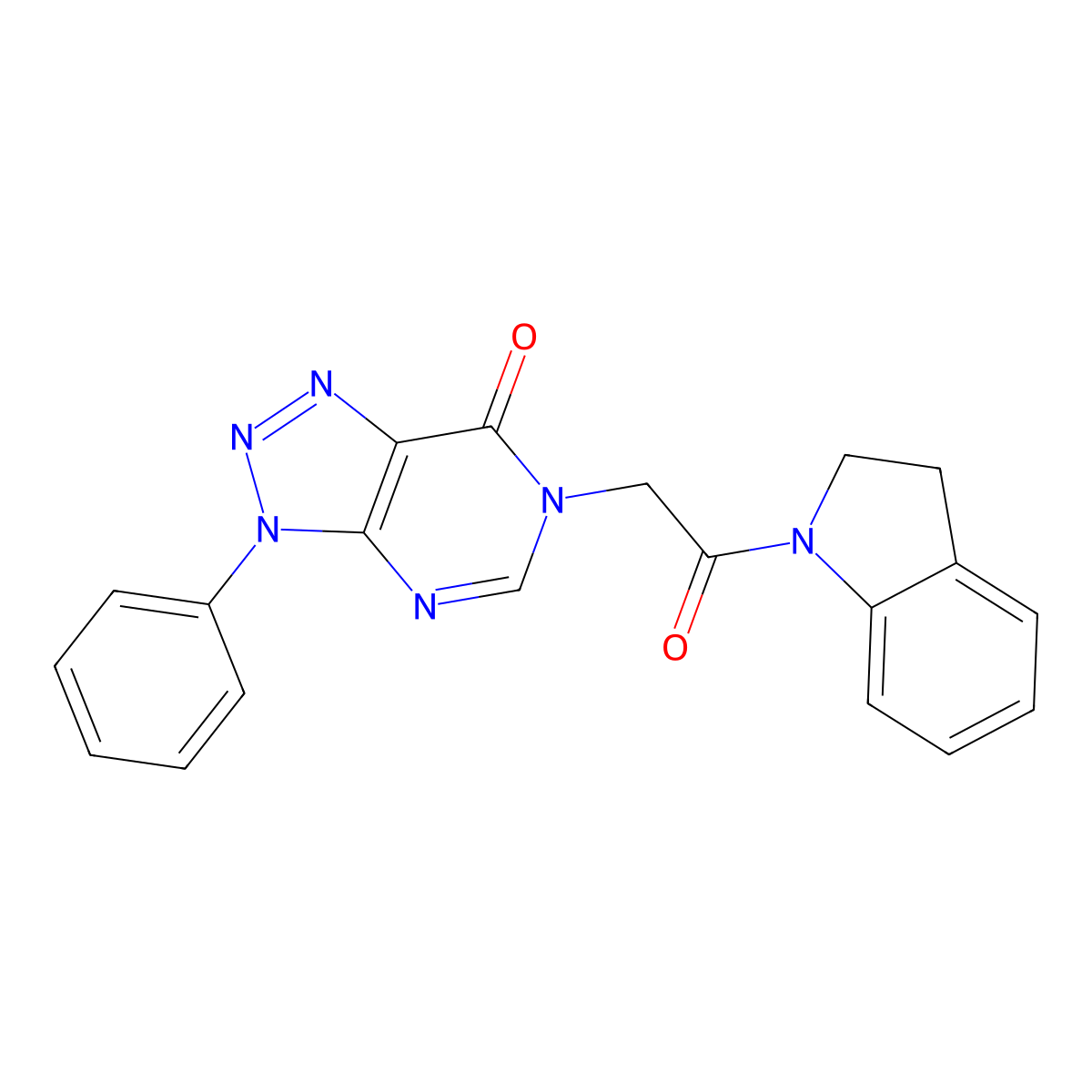 6-[2-(2,3-Dihydroindol-1-yl)-2-oxoethyl]-3-phenyltriazolo[4,5-d]pyrimidin-7-one molecular structure, CAS 863018-60-4