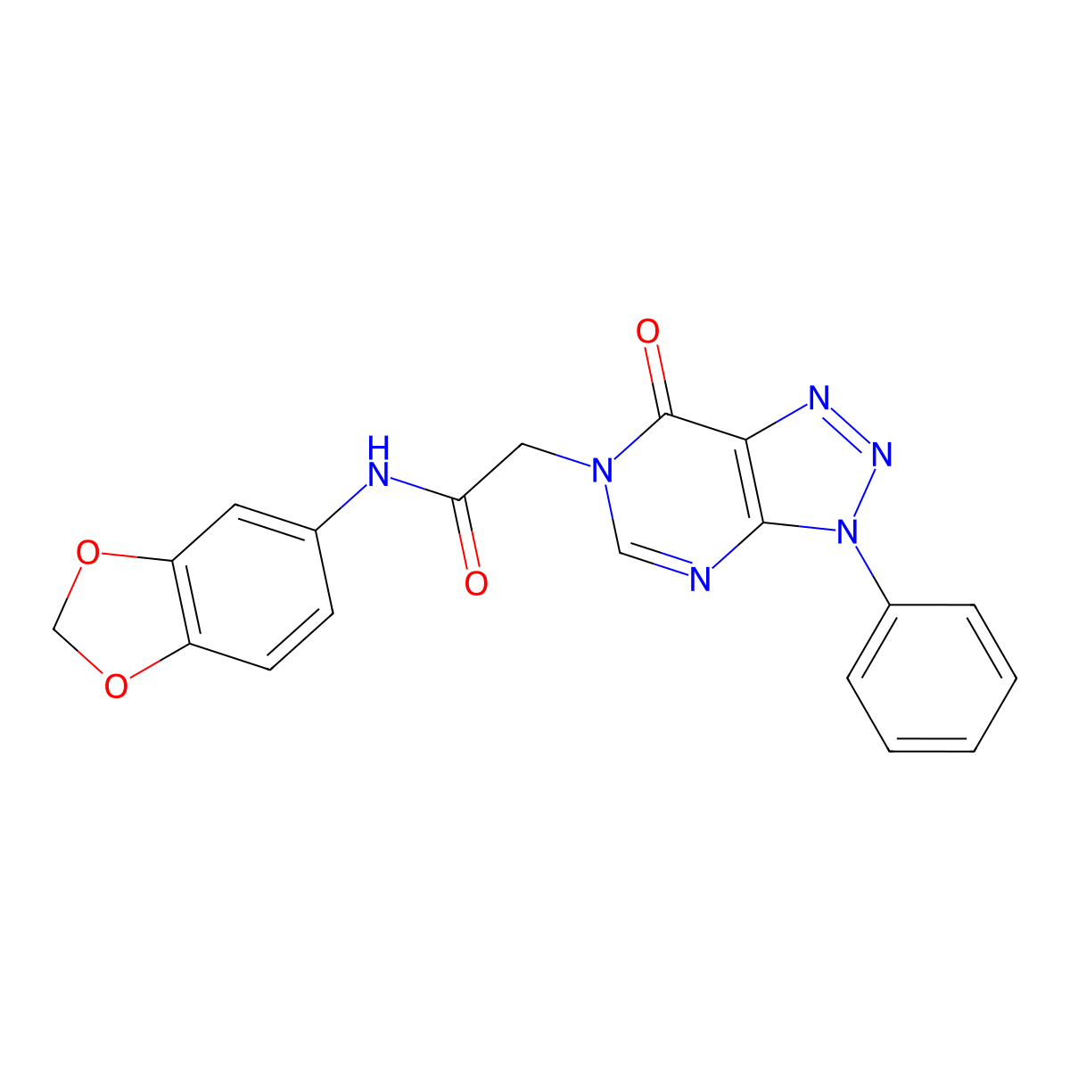 N-(1,3-benzodioxol-5-yl)-2-(7-oxo-3-phenyltriazolo[4,5-d]pyrimidin-6-yl)acetamide molecular structure, CAS 863018-62-6