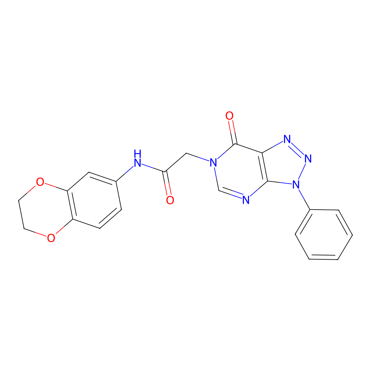 N-(2,3-dihydrobenzo[b][1,4]dioxin-6-yl)-2-(7-oxo-3-phenyl-3H-[1,2,3]triazolo[4,5-d]pyrimidin-6(7H)-yl)acetamide molecular structure, CAS 863018-63-7