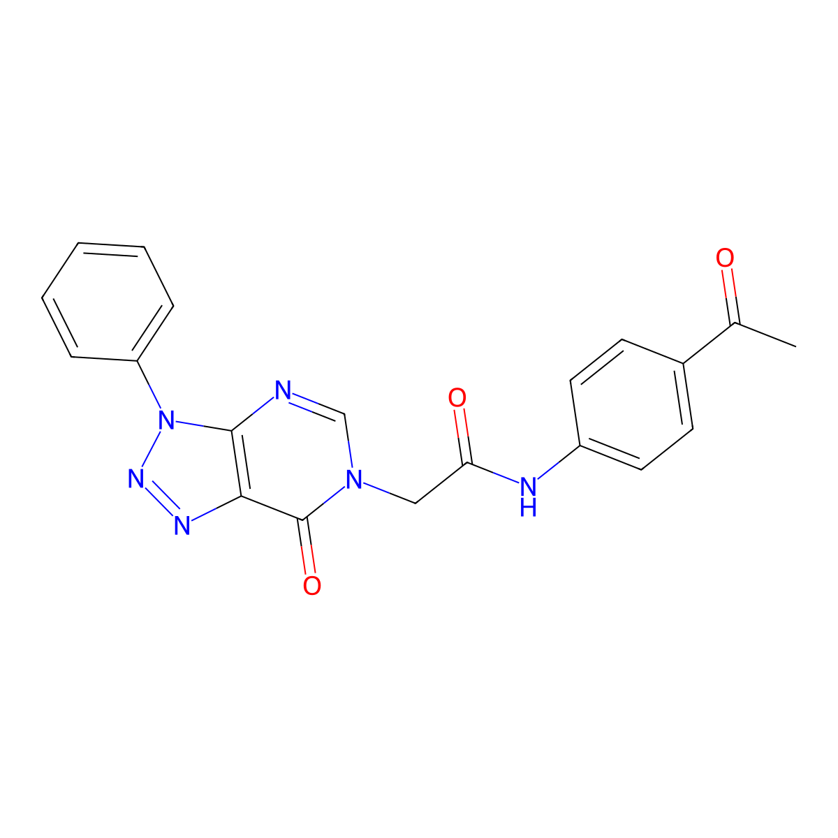 N-(4-acetylphenyl)-2-(7-oxo-3-phenyl-3H-[1,2,3]triazolo[4,5-d]pyrimidin-6(7H)-yl)acetamide molecular structure, CAS 863018-64-8