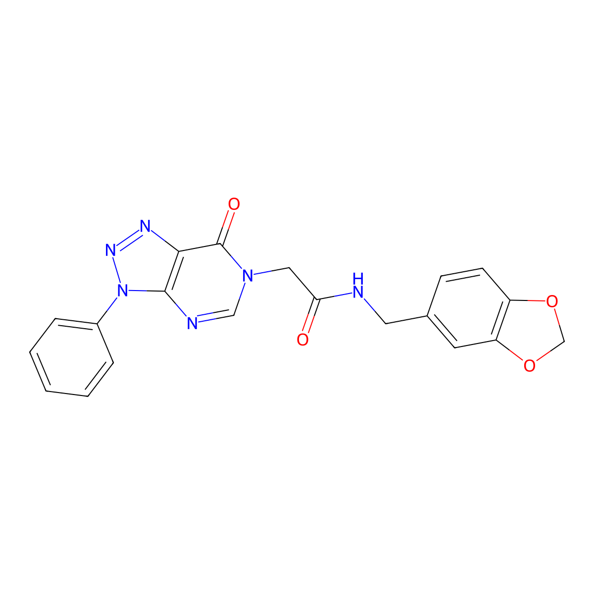 N-(benzo[d][1,3]dioxol-5-ylmethyl)-2-(7-oxo-3-phenyl-3H-[1,2,3]triazolo[4,5-d]pyrimidin-6(7H)-yl)acetamide molecular structure, CAS 863018-66-0