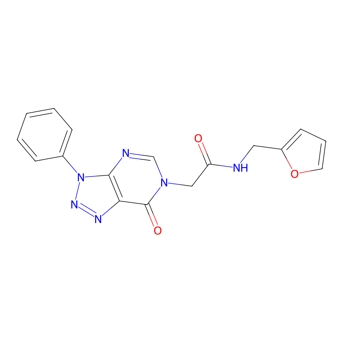 N-(furan-2-ylmethyl)-2-(7-oxo-3-phenyltriazolo[4,5-d]pyrimidin-6-yl)acetamide molecular structure, CAS 863018-67-1