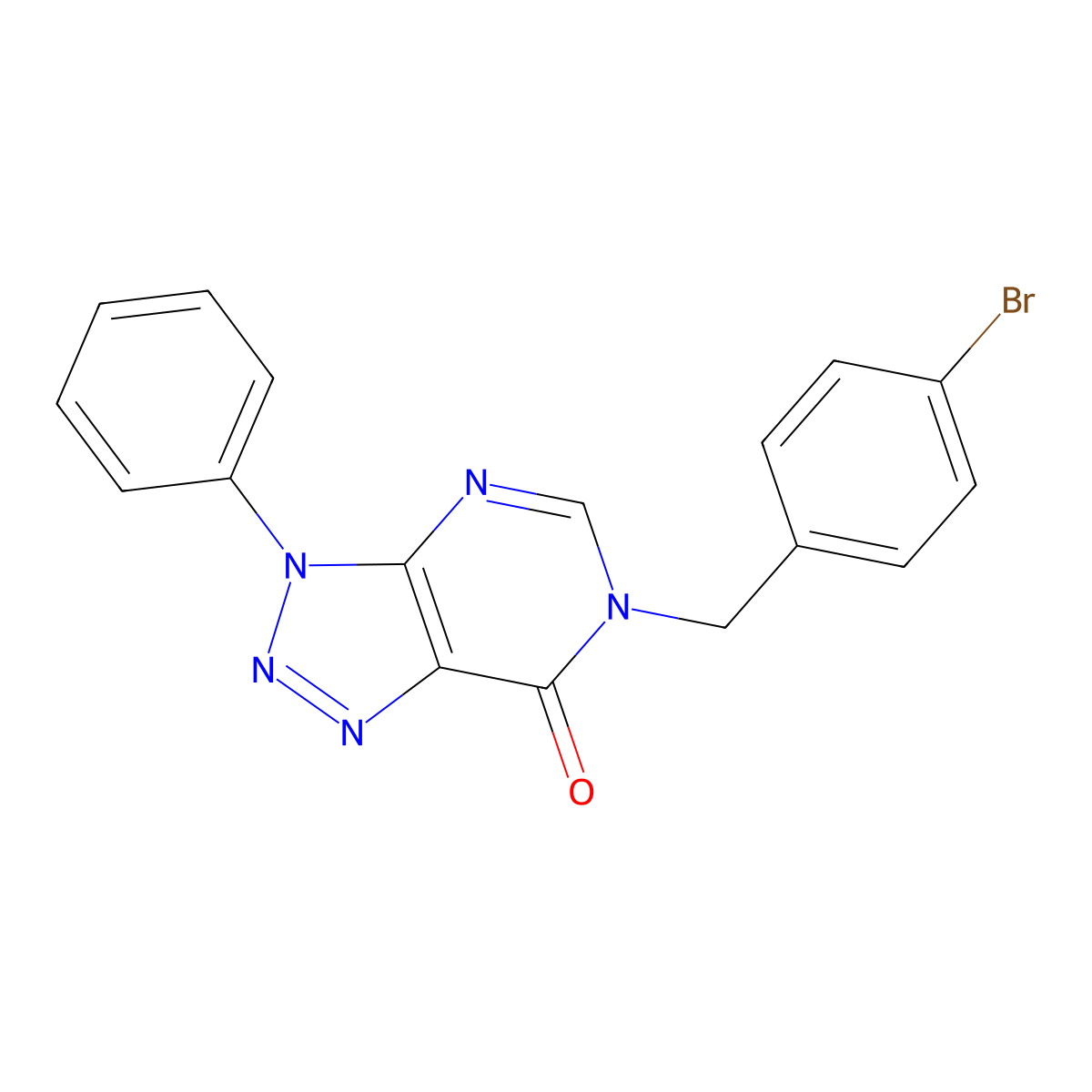 6-(4-bromobenzyl)-3-phenyl-3H-[1,2,3]triazolo[4,5-d]pyrimidin-7(6H)-one molecular structure, CAS 863018-70-6