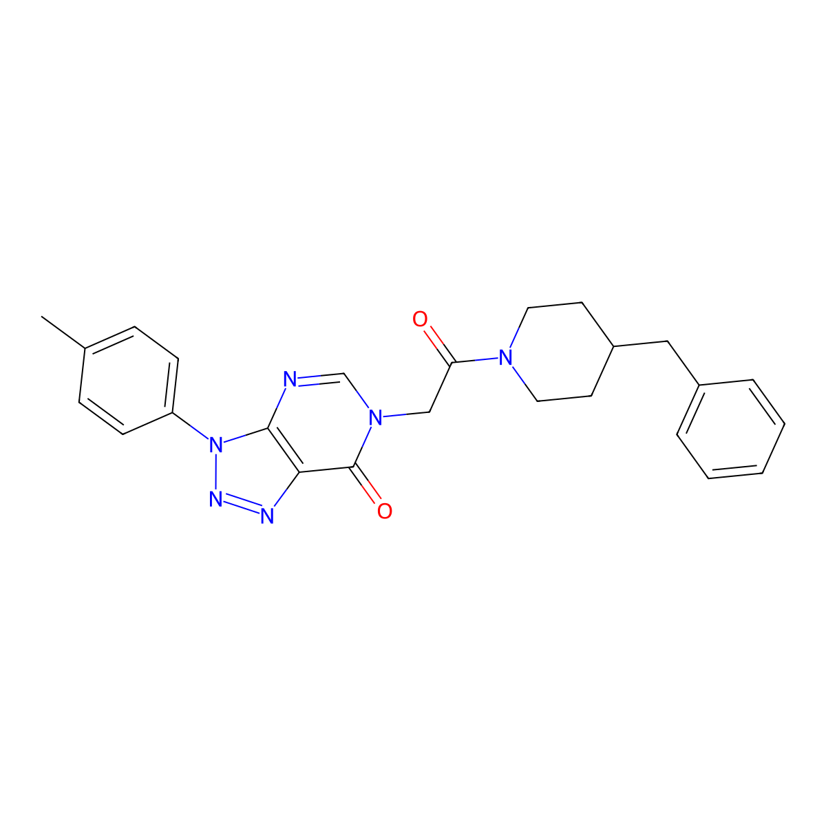 6-(2-(4-benzylpiperidin-1-yl)-2-oxoethyl)-3-(p-tolyl)-3H-[1,2,3]triazolo[4,5-d]pyrimidin-7(6H)-one molecular structure, CAS 863018-79-5