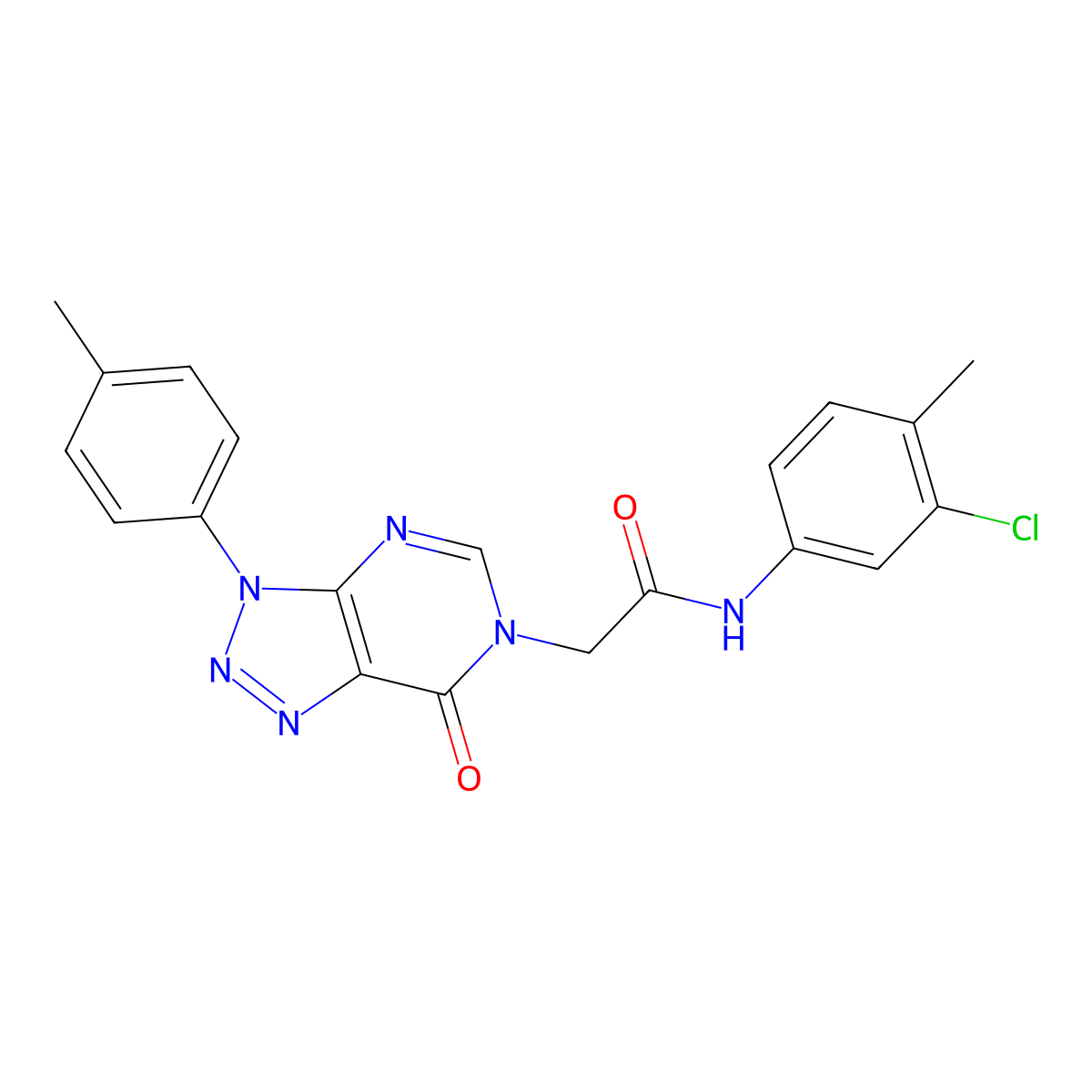 N-(3-chloro-4-methylphenyl)-2-(7-oxo-3-(p-tolyl)-3H-[1,2,3]triazolo[4,5-d]pyrimidin-6(7H)-yl)acetamide molecular structure, CAS 863018-97-7