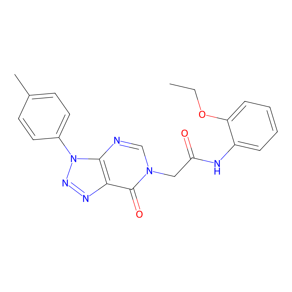 N-(2-ethoxyphenyl)-2-(7-oxo-3-(p-tolyl)-3H-[1,2,3]triazolo[4,5-d]pyrimidin-6(7H)-yl)acetamide molecular structure, CAS 863019-01-6