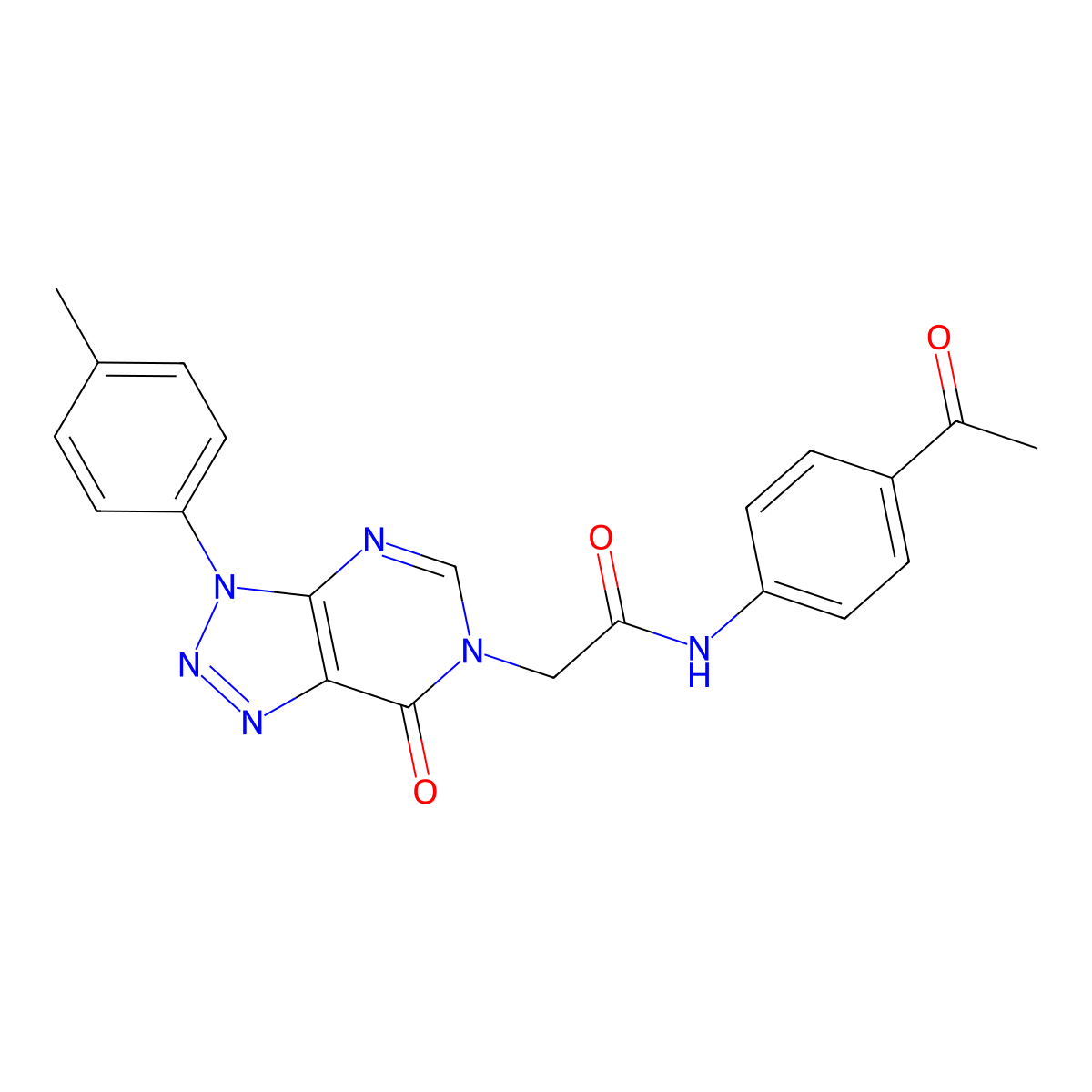 N-(4-acetylphenyl)-2-(7-oxo-3-(p-tolyl)-3H-[1,2,3]triazolo[4,5-d]pyrimidin-6(7H)-yl)acetamide molecular structure, CAS 863019-13-0