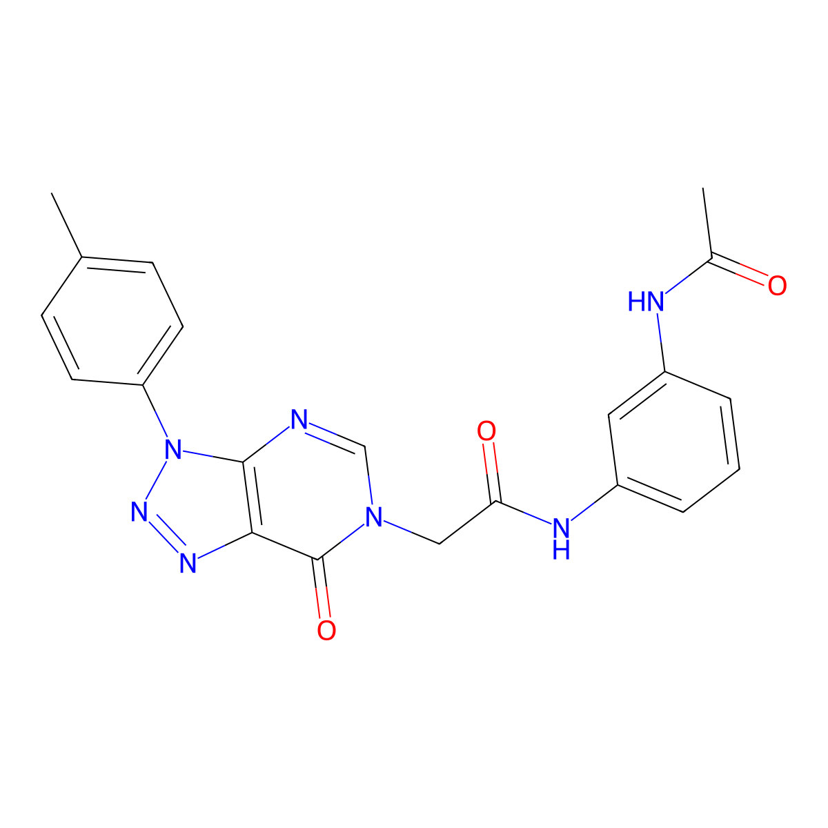 N-(3-acetamidophenyl)-2-(7-oxo-3-(p-tolyl)-3H-[1,2,3]triazolo[4,5-d]pyrimidin-6(7H)-yl)acetamide molecular structure, CAS 863019-14-1