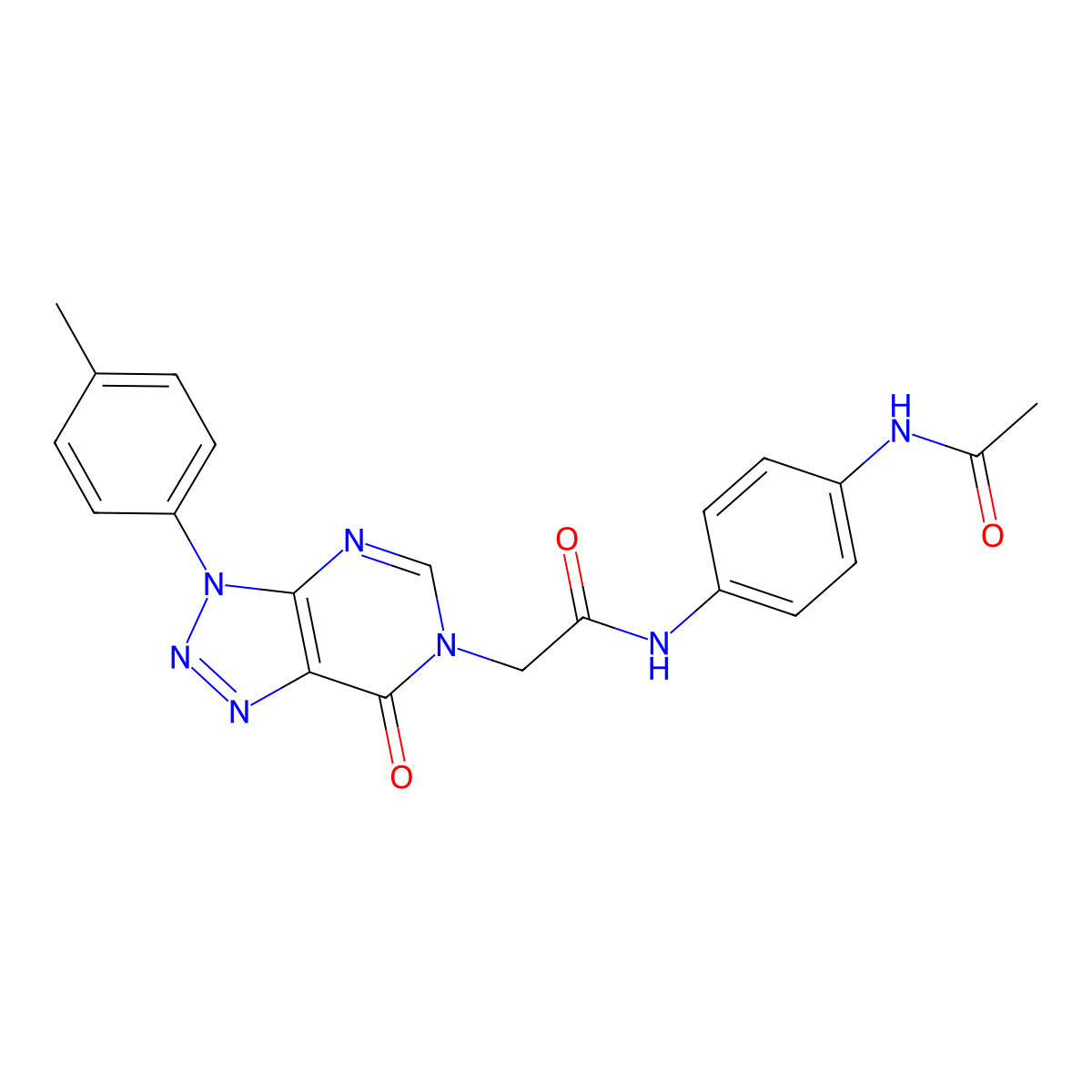 N-(4-acetamidophenyl)-2-(7-oxo-3-(p-tolyl)-3H-[1,2,3]triazolo[4,5-d]pyrimidin-6(7H)-yl)acetamide molecular structure, CAS 863019-15-2